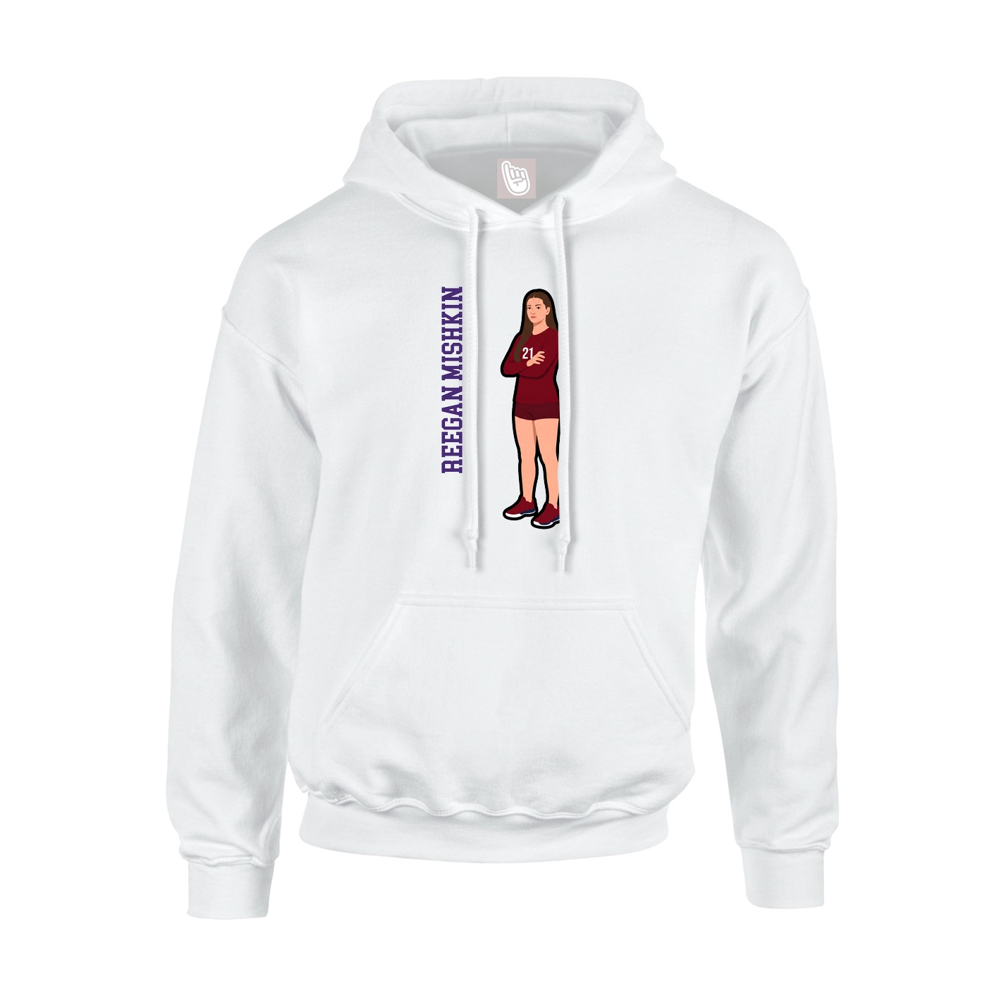 Hoodie — Name Vertical in White
