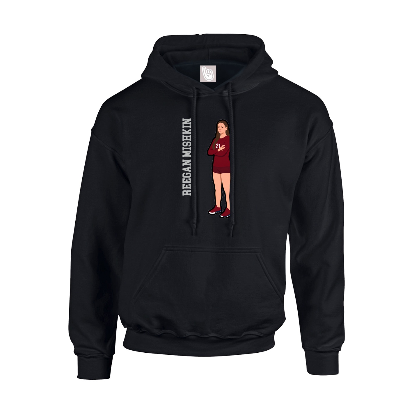 Youth Hoodie — Name Vertical in Black