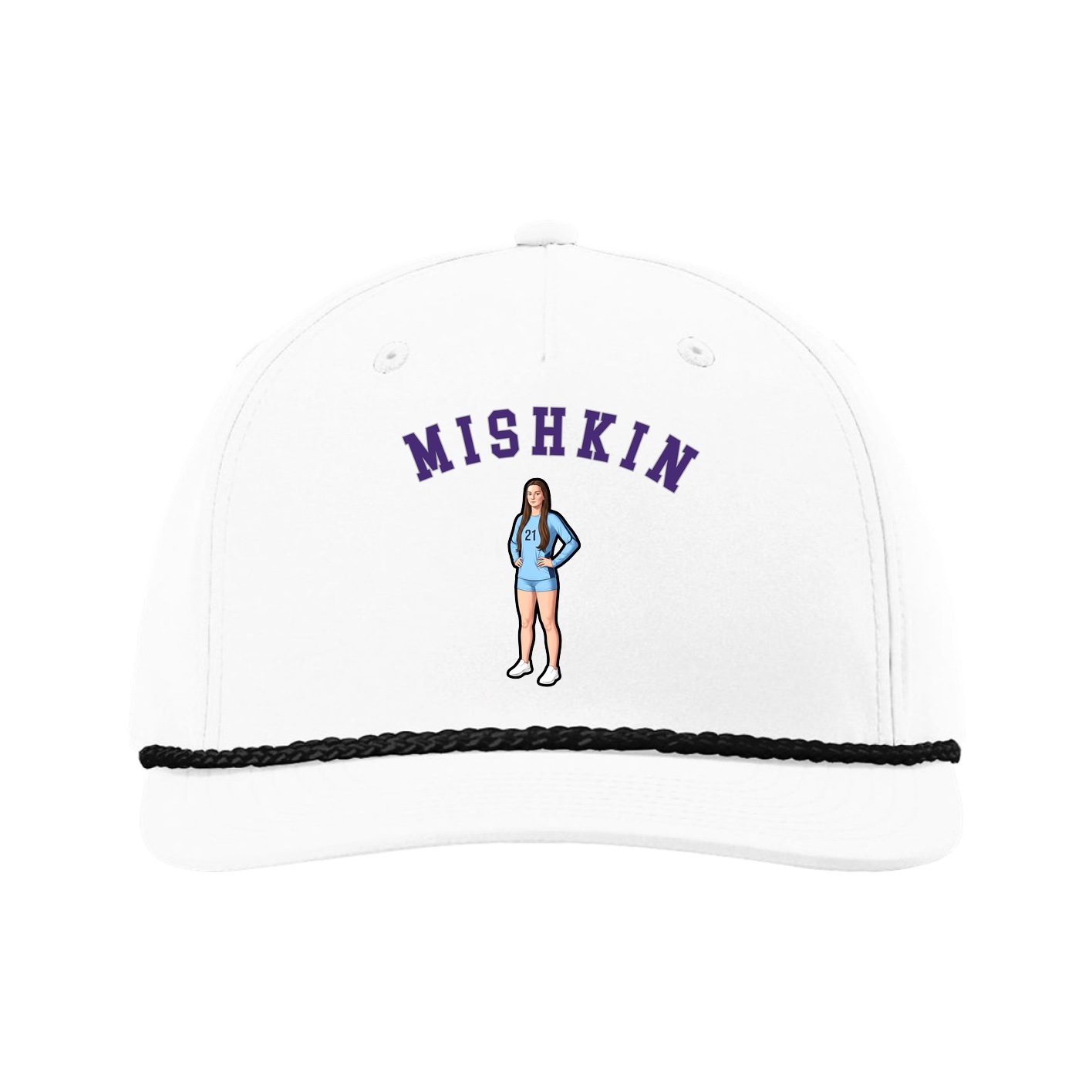 Five-Panel Classic Rope Cap — Shirsey Arch in White