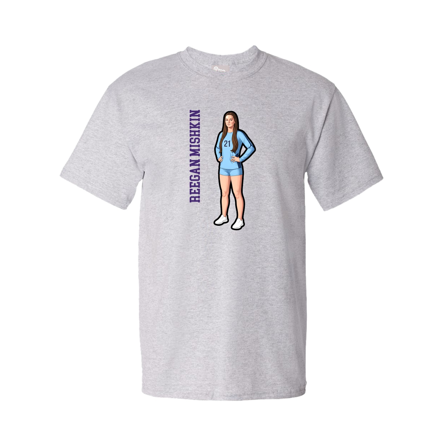 Youth Tee — Name Vertical in Grey