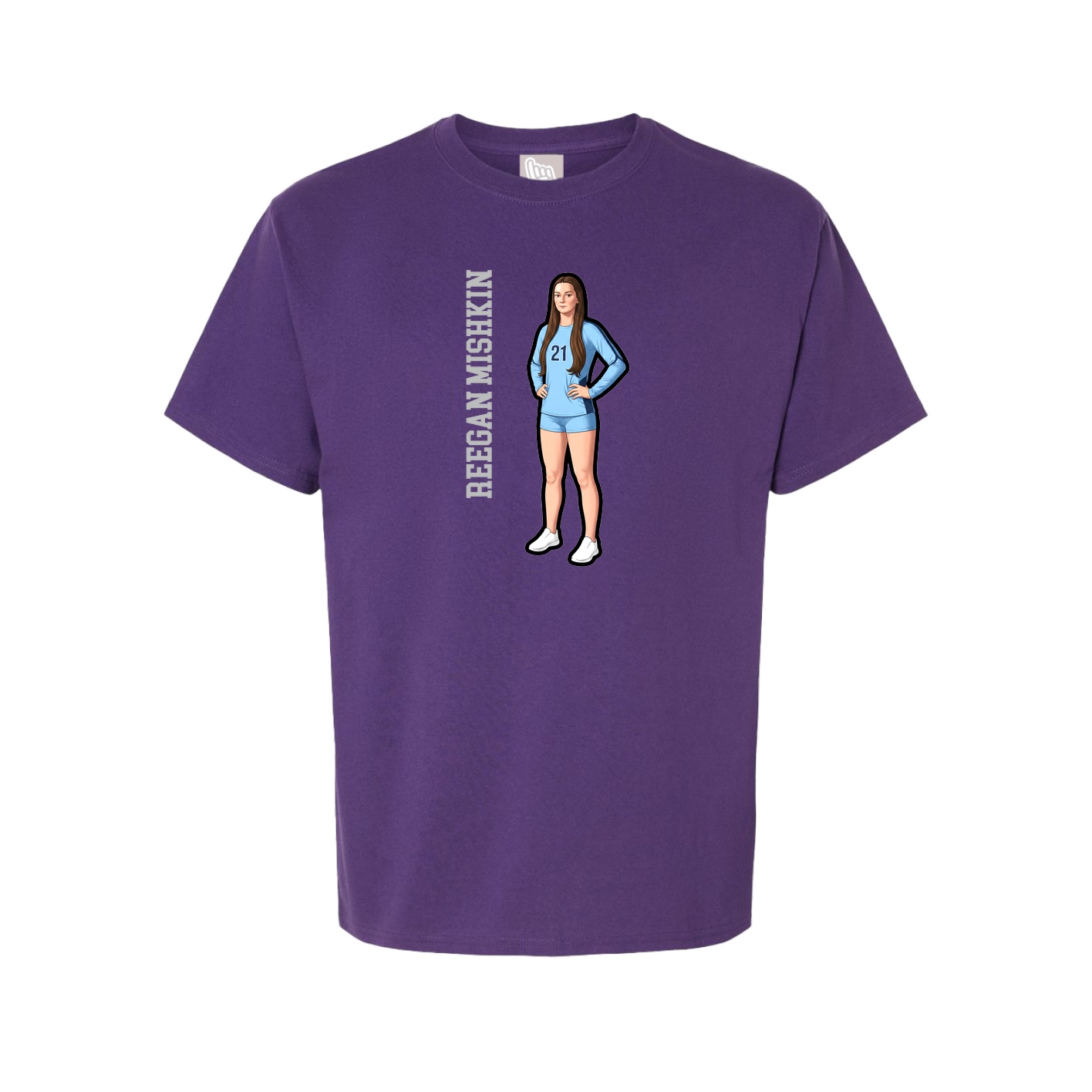 Youth Tee — Name Vertical in Purple