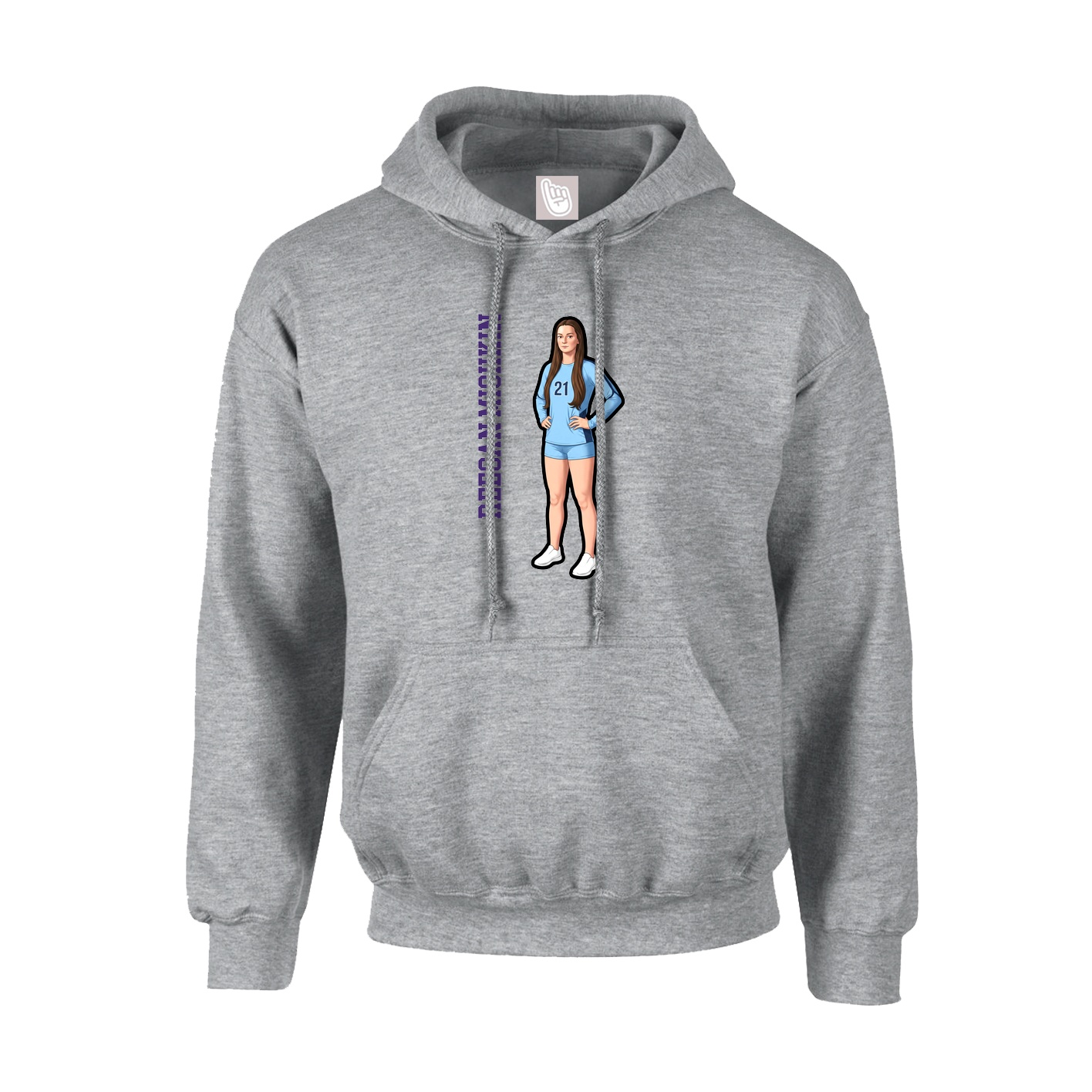 Youth Hoodie — Name Vertical in Grey