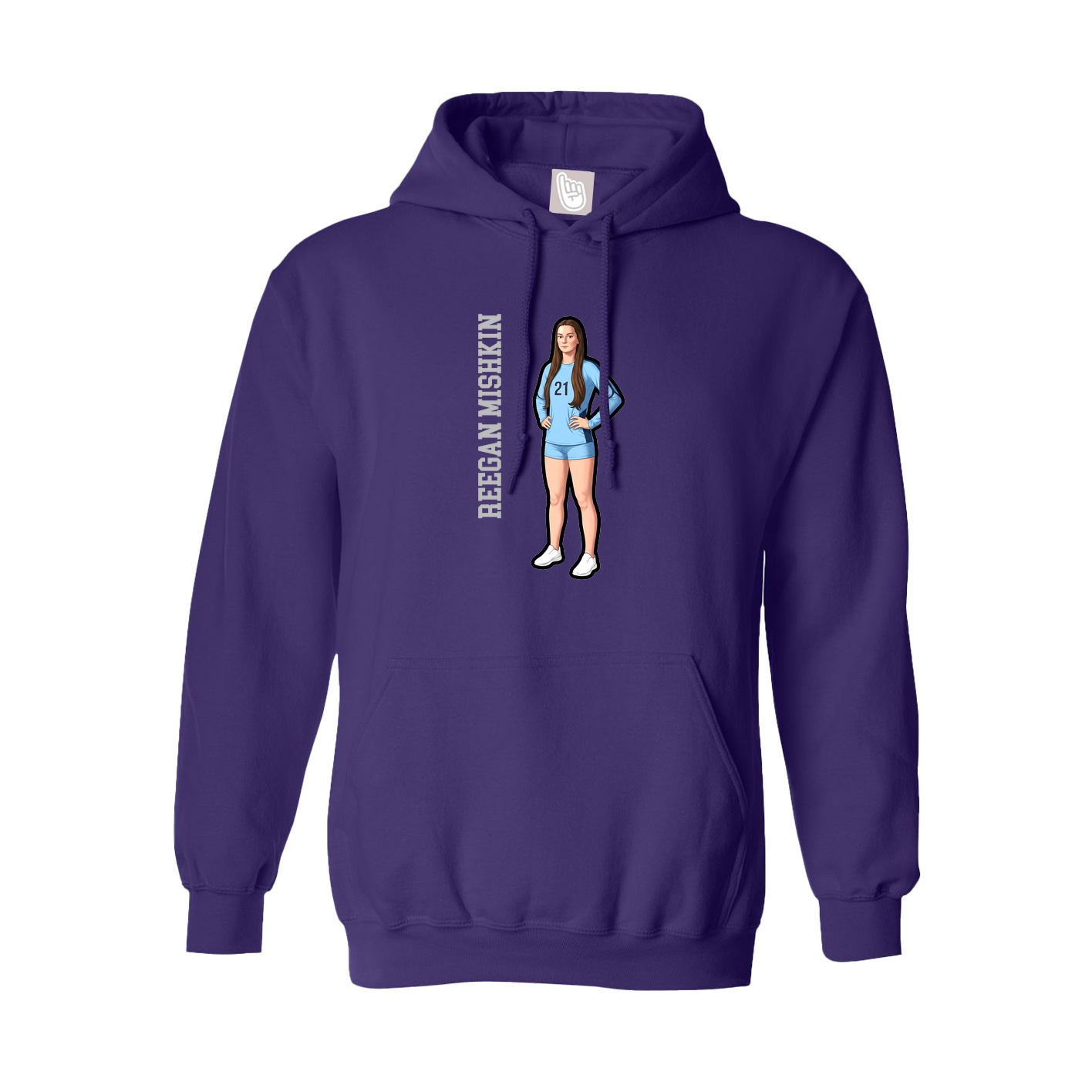 Youth Hoodie — Name Vertical in Purple
