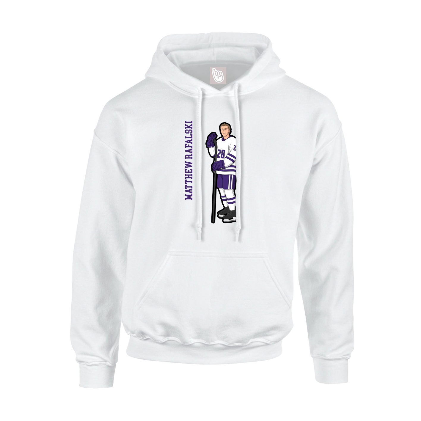 Youth Hoodie — Name Vertical in White
