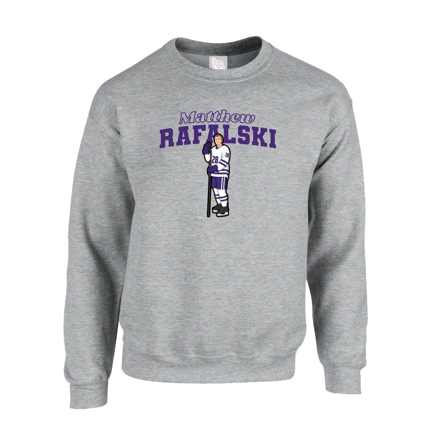 Fleece Crew — Name Arch in Grey