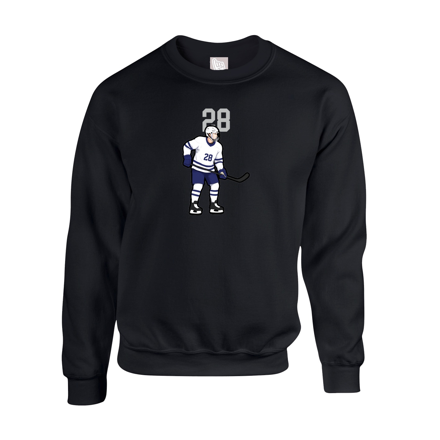 Fleece Crew — Number Top in Black