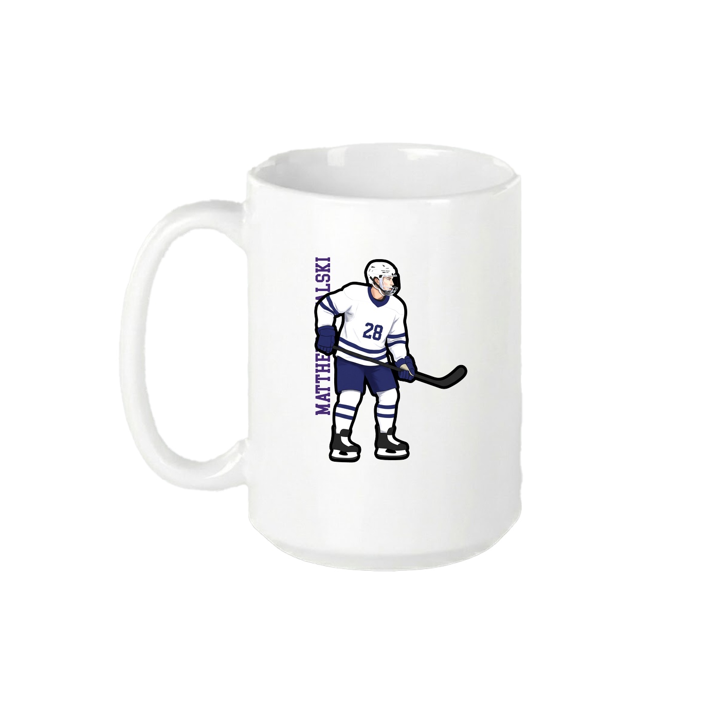 15oz Coffee Mug — Name Vertical in White