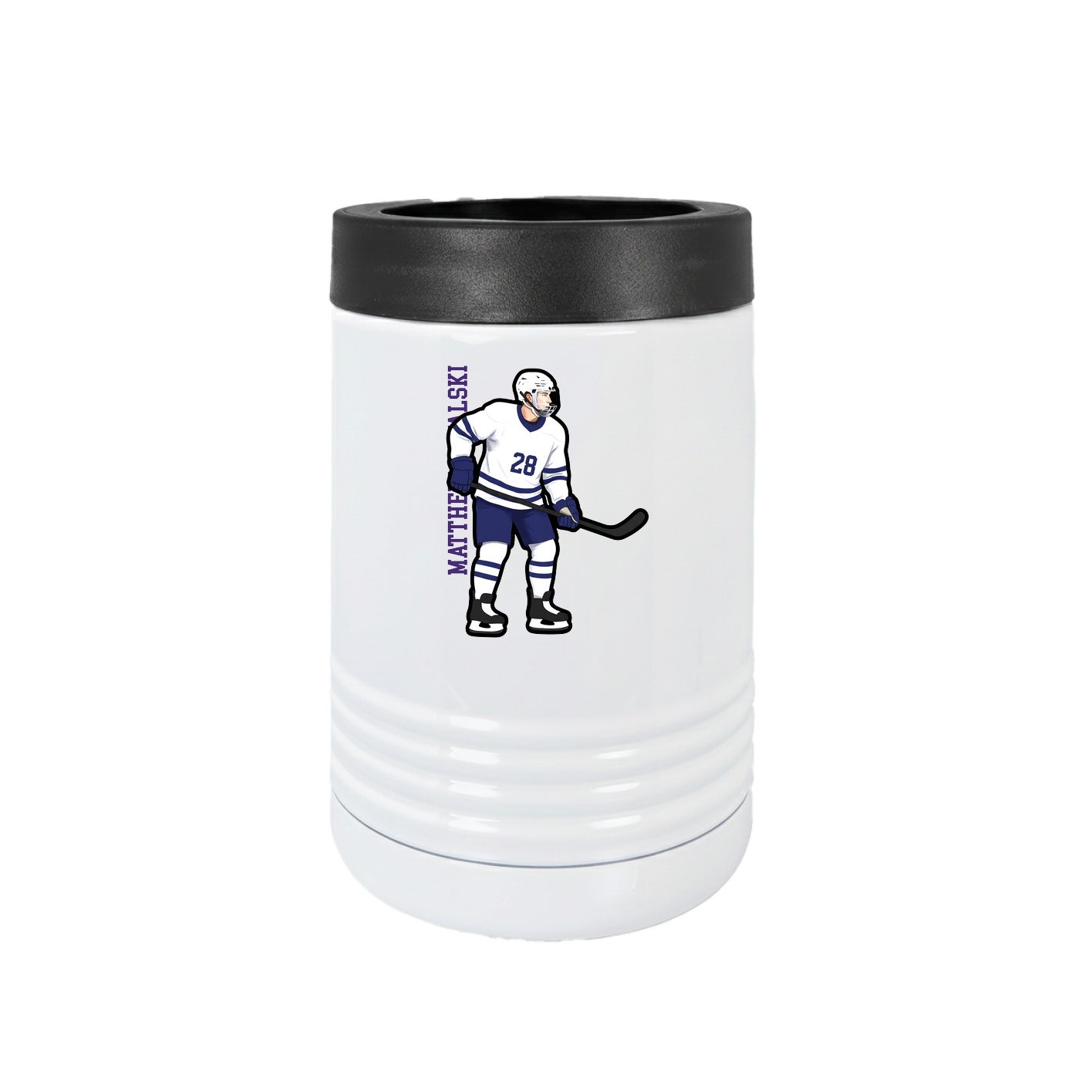 Beverage Holder — Name Vertical in White