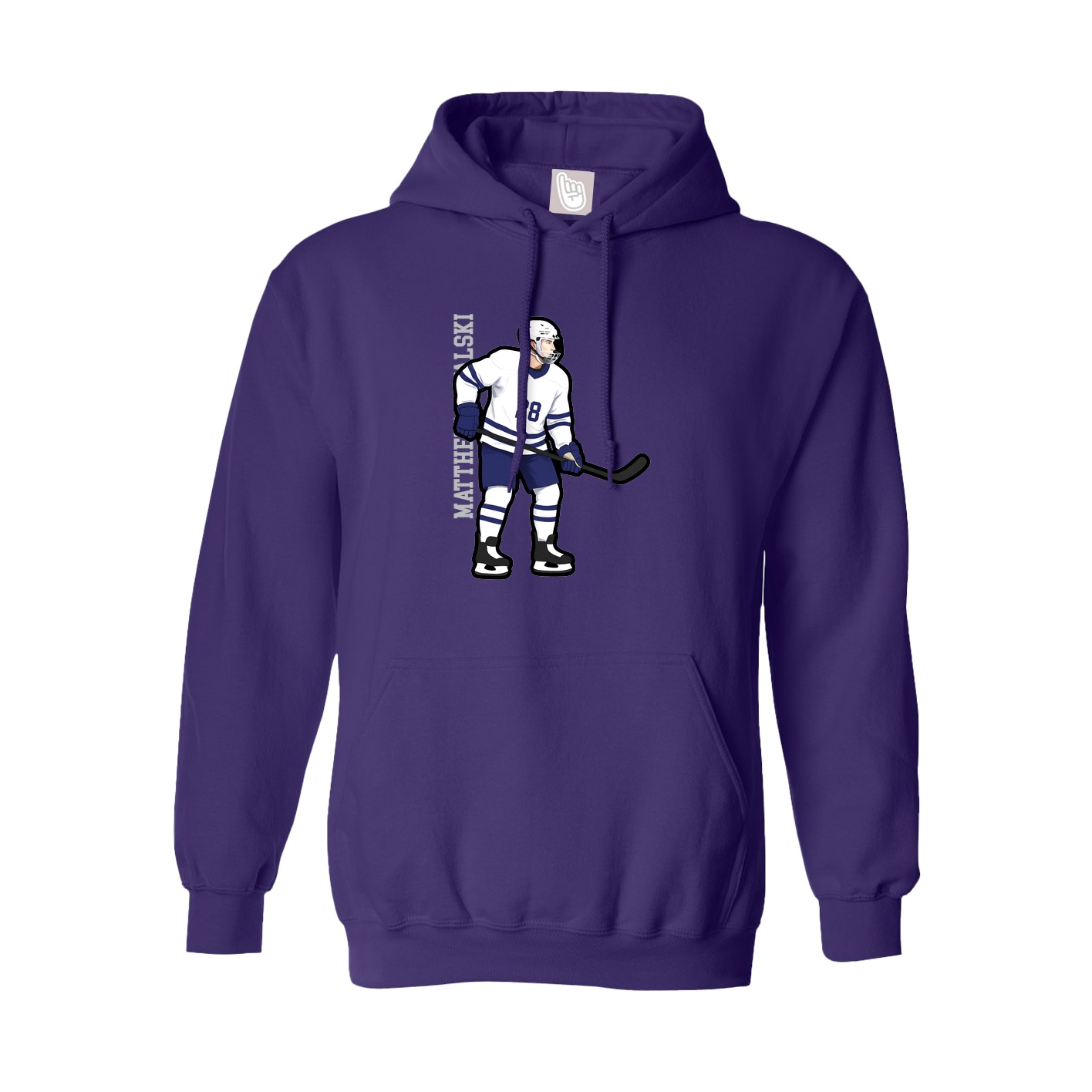 Hoodie — Name Vertical in Purple
