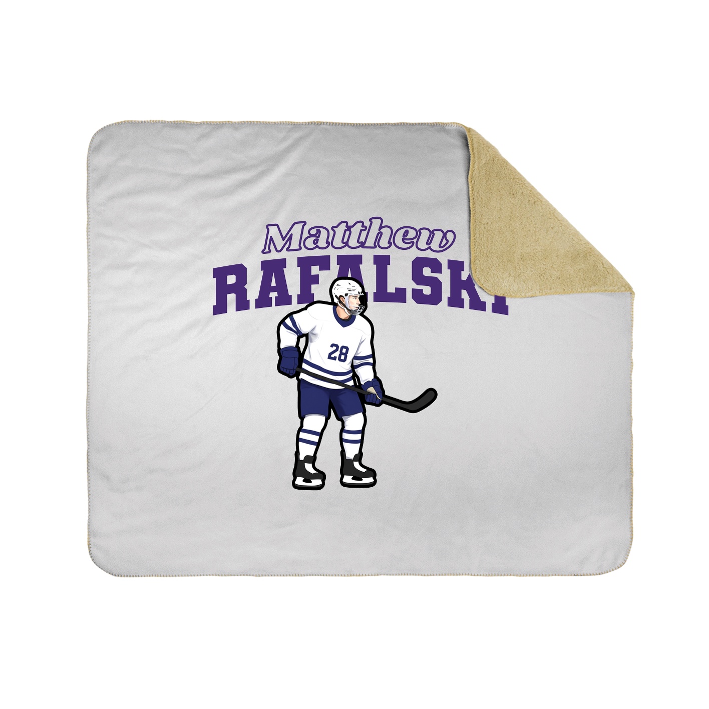 Throw Blanket — Name Arch in White
