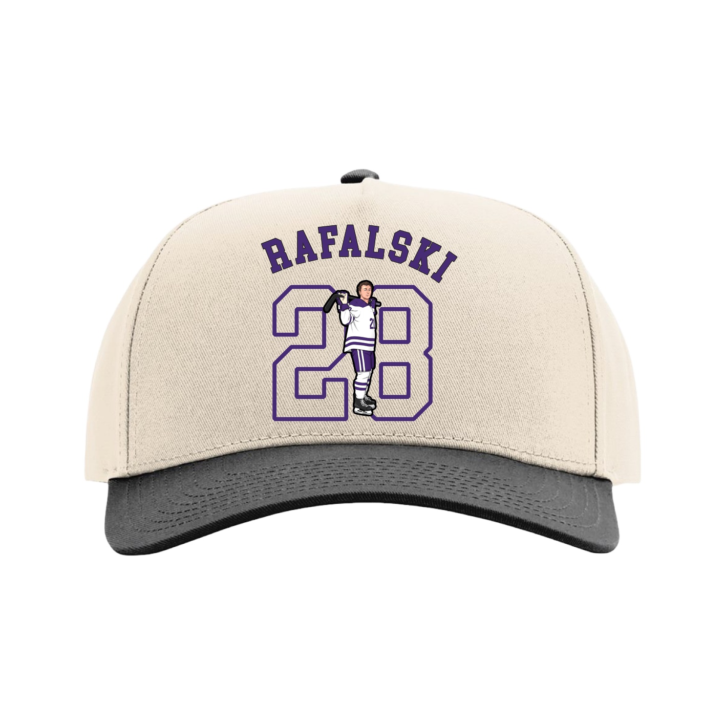 Full Fabric Five-Panel Champ Cap — Shirsey Arch in Cream/Black
