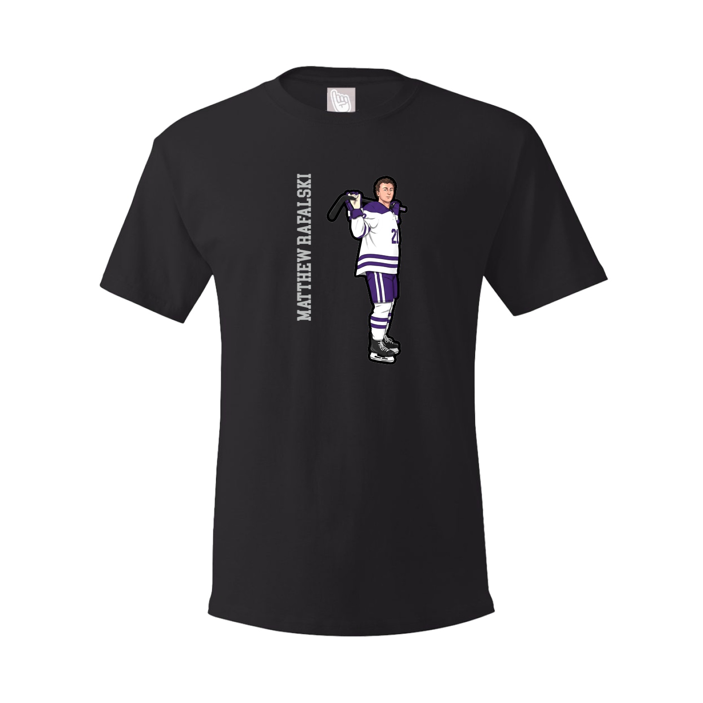 Youth Tee — Name Vertical in Black