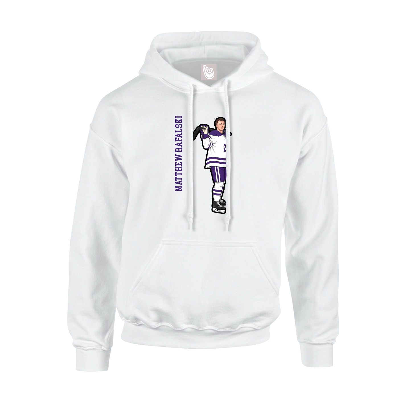 Hoodie — Name Vertical in White