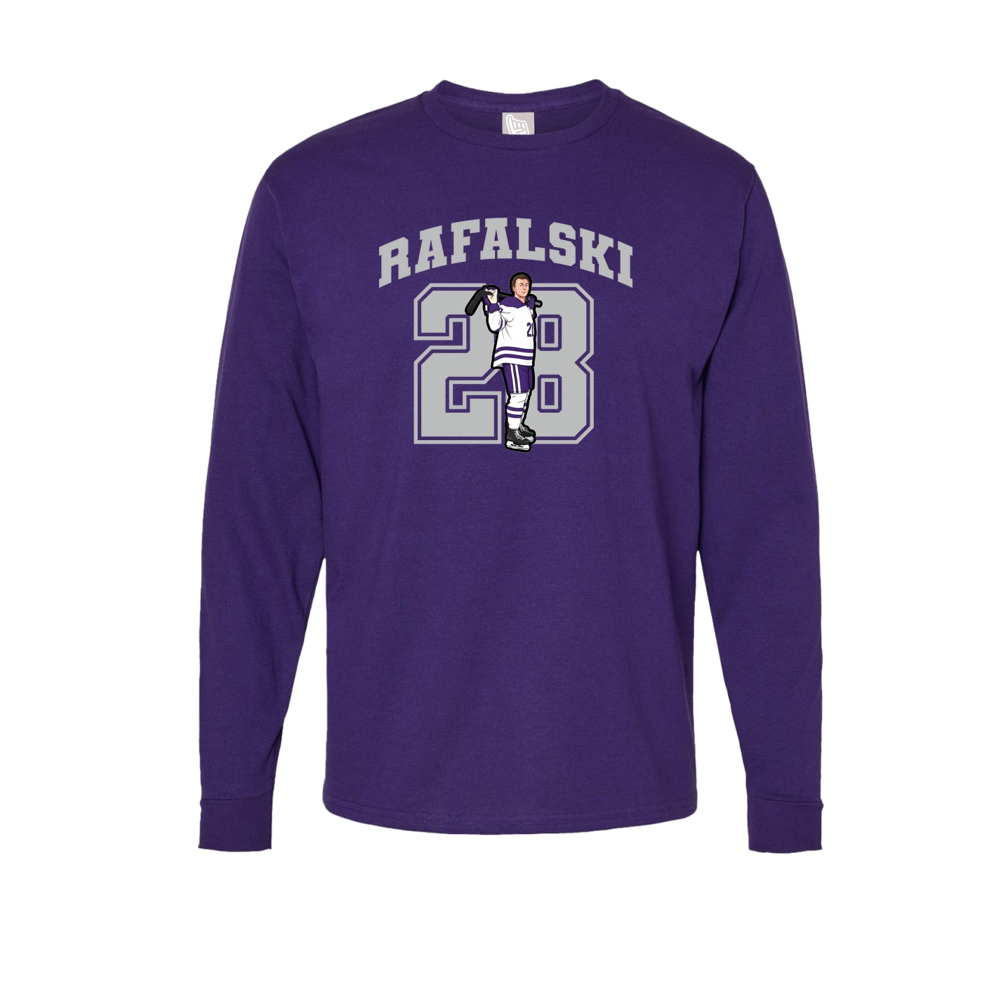 Long Sleeve Tee — Number in Purple