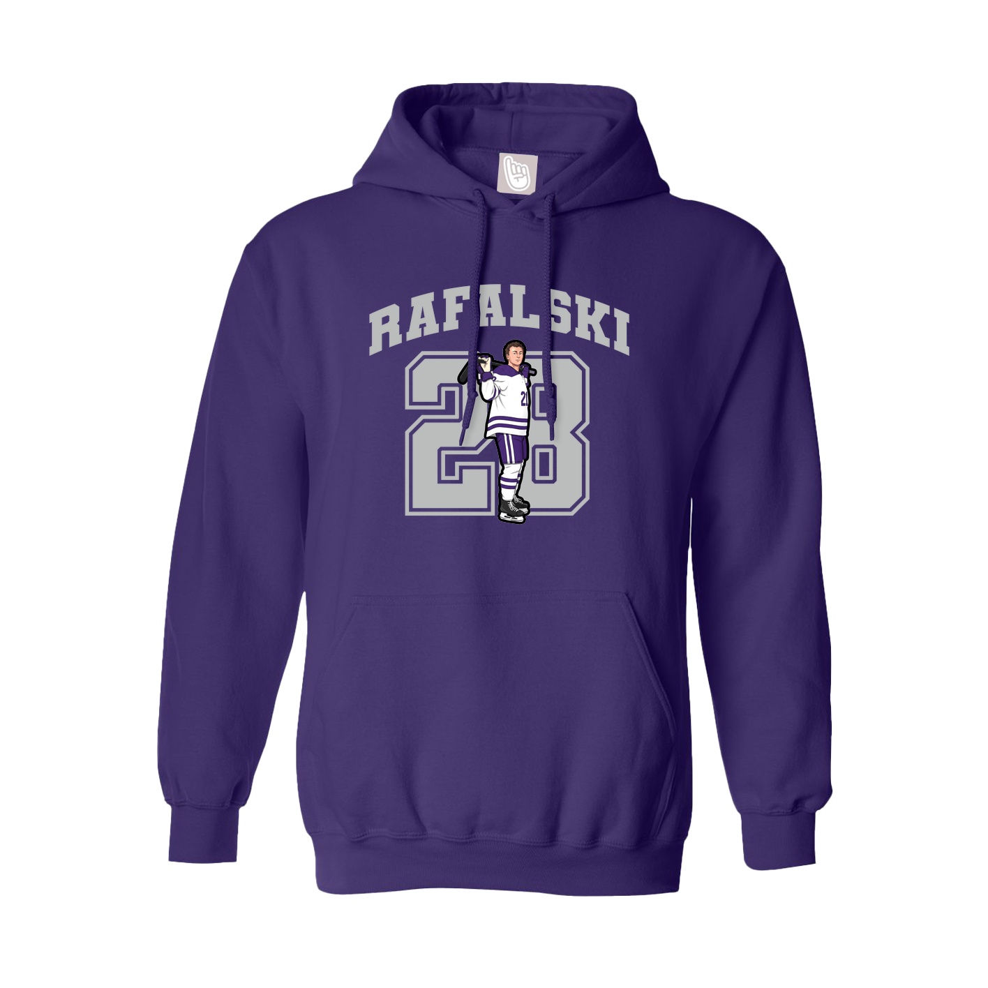 Youth Hoodie — Number in Purple