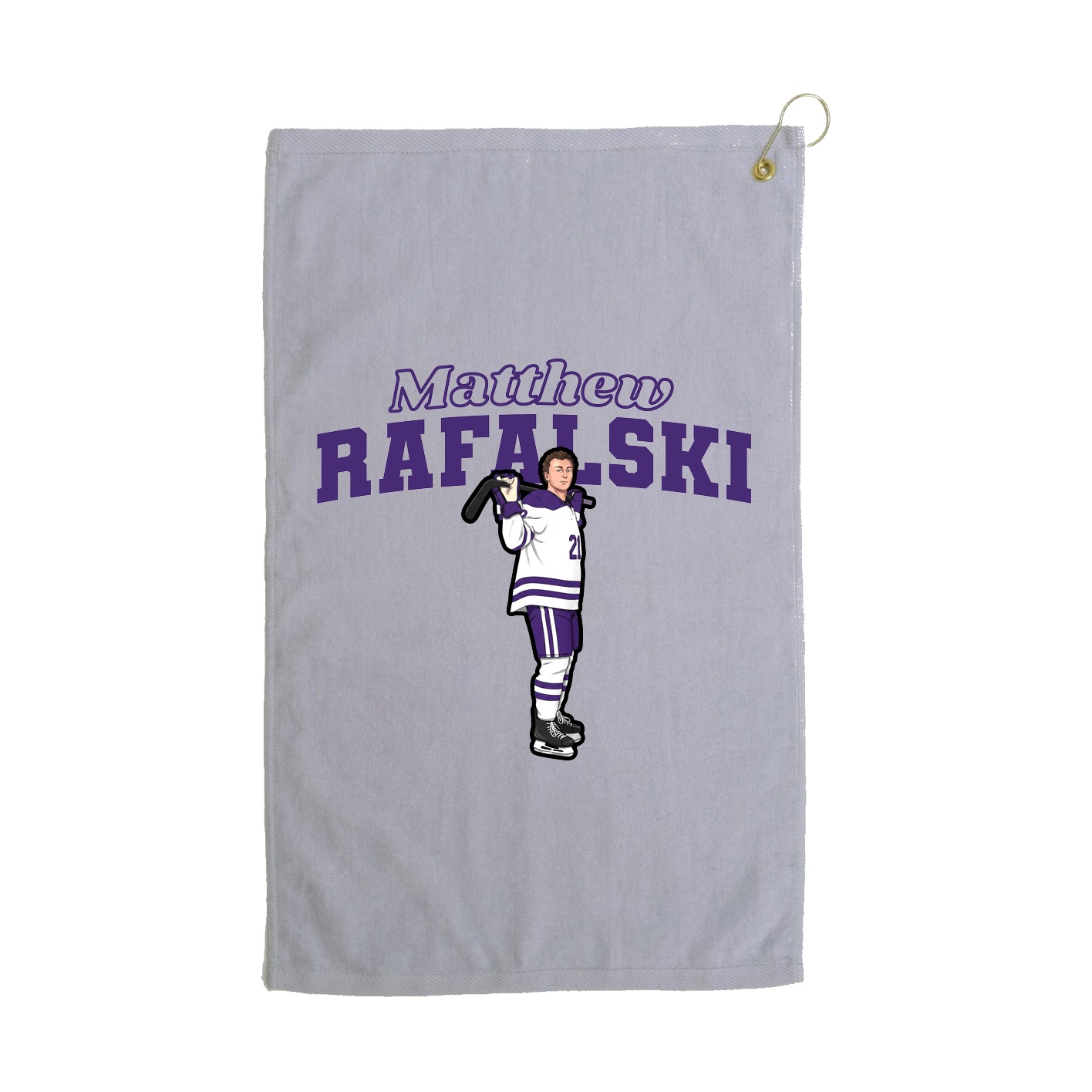 Golf Towel — Name Arch in Grey