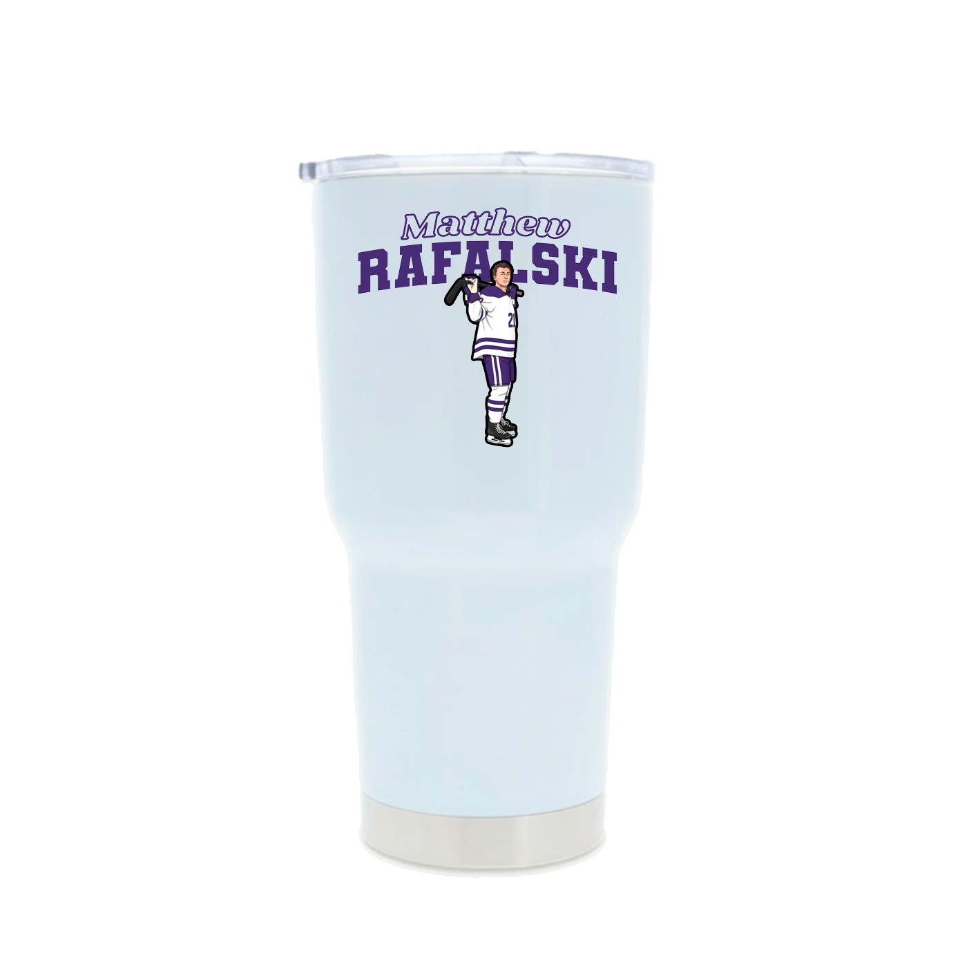 30oz Stainless Steel Tumbler — Name Arch in White
