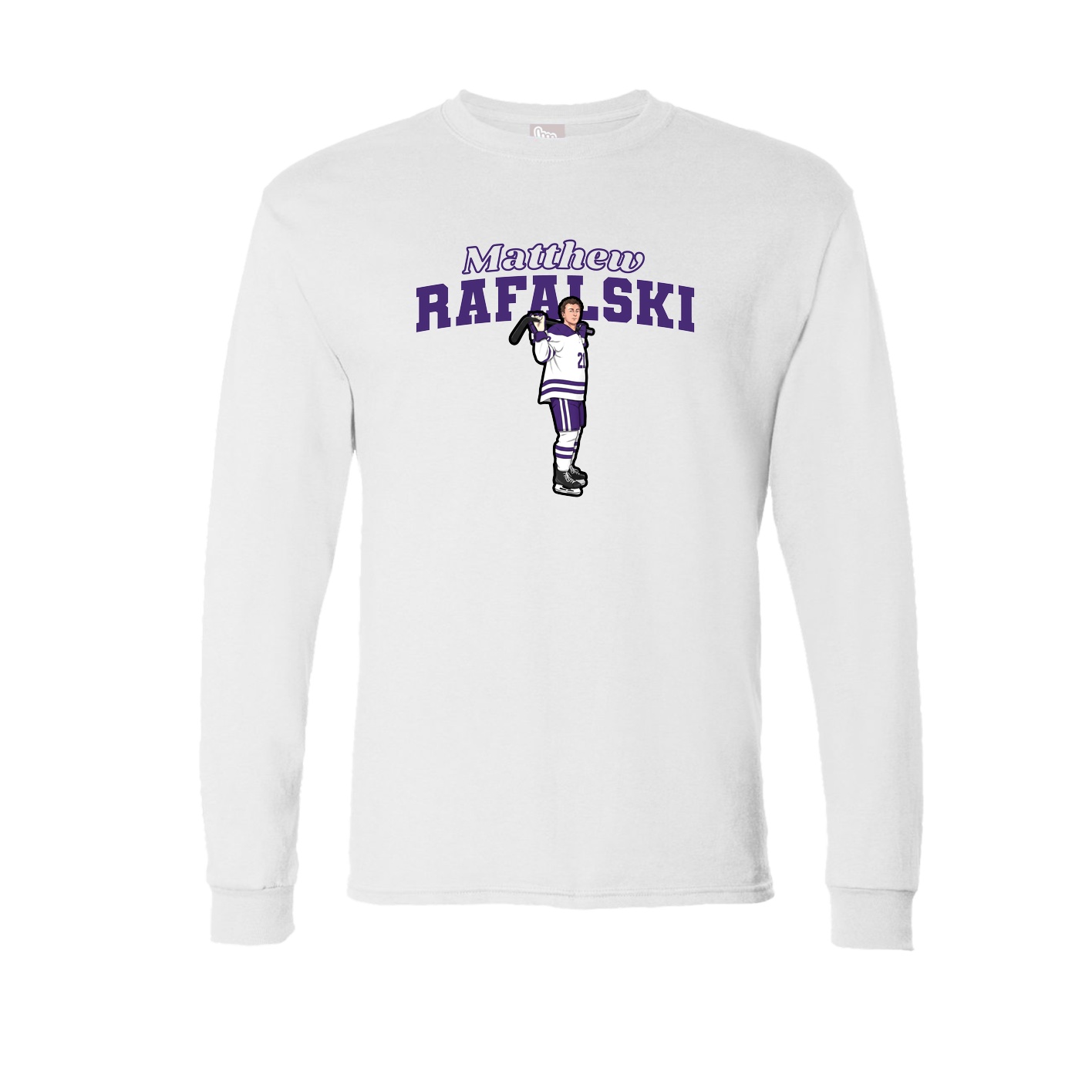 Long Sleeve Tee — Name Arch in White