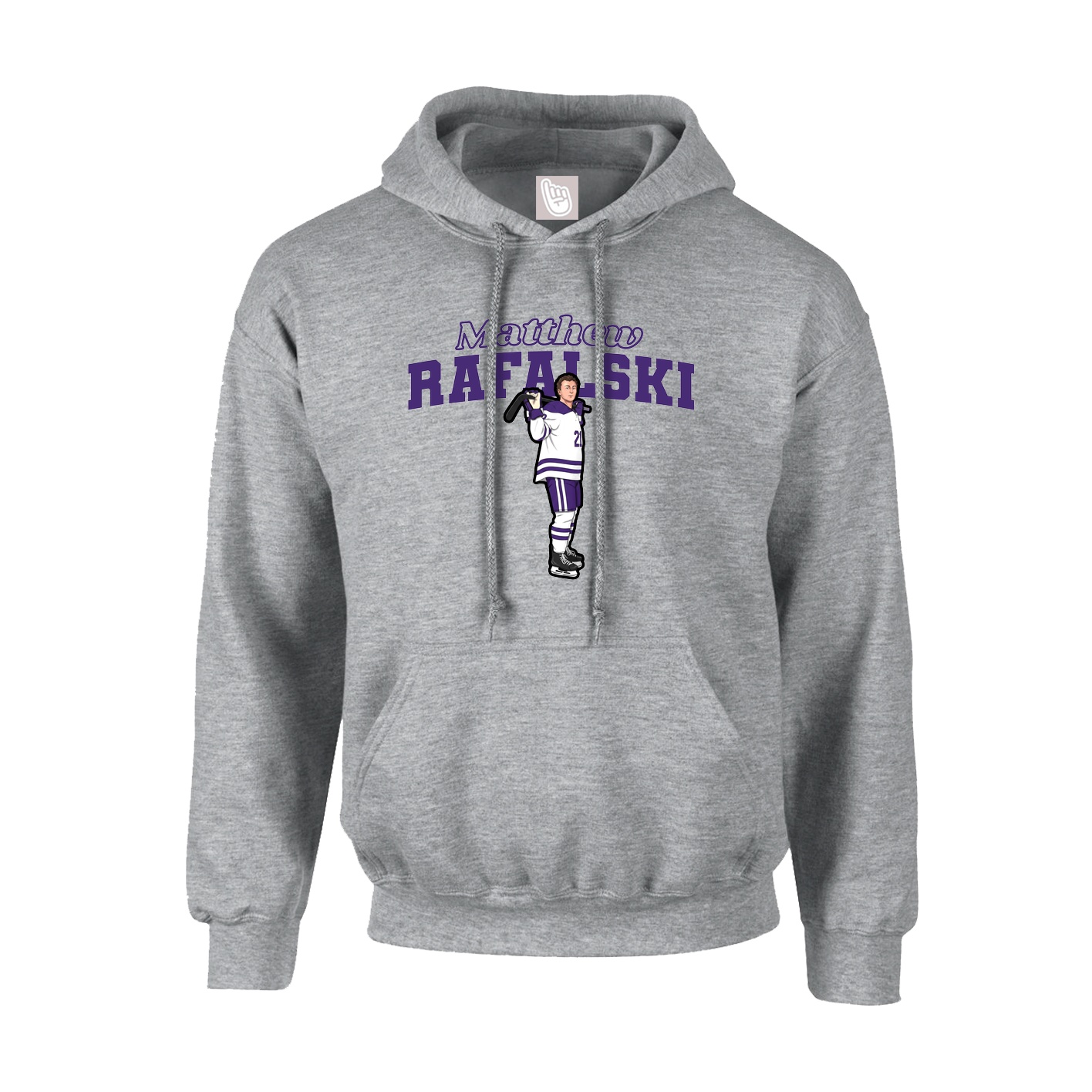 Hoodie — Name Arch in Grey