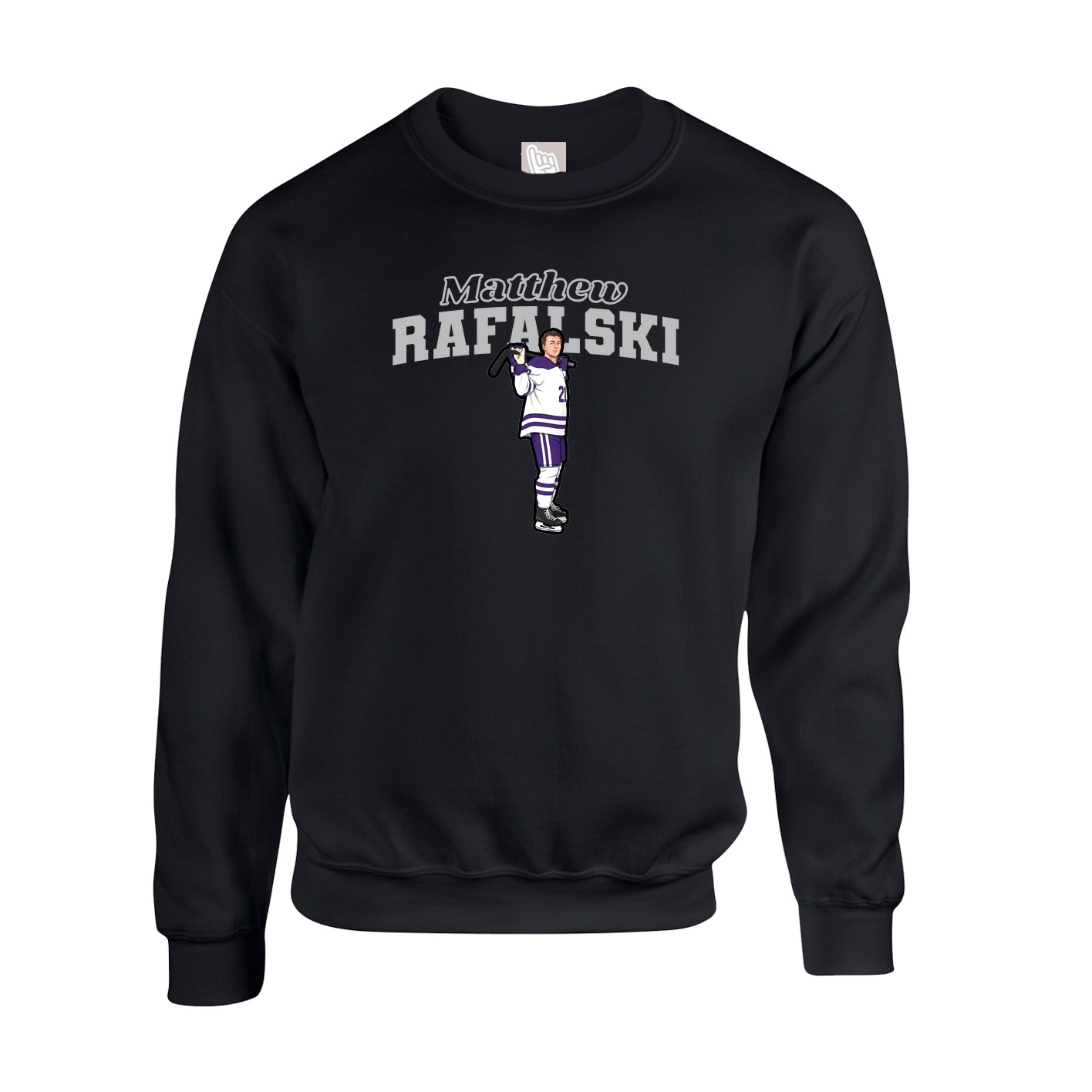 Fleece Crew — Name Arch in Black