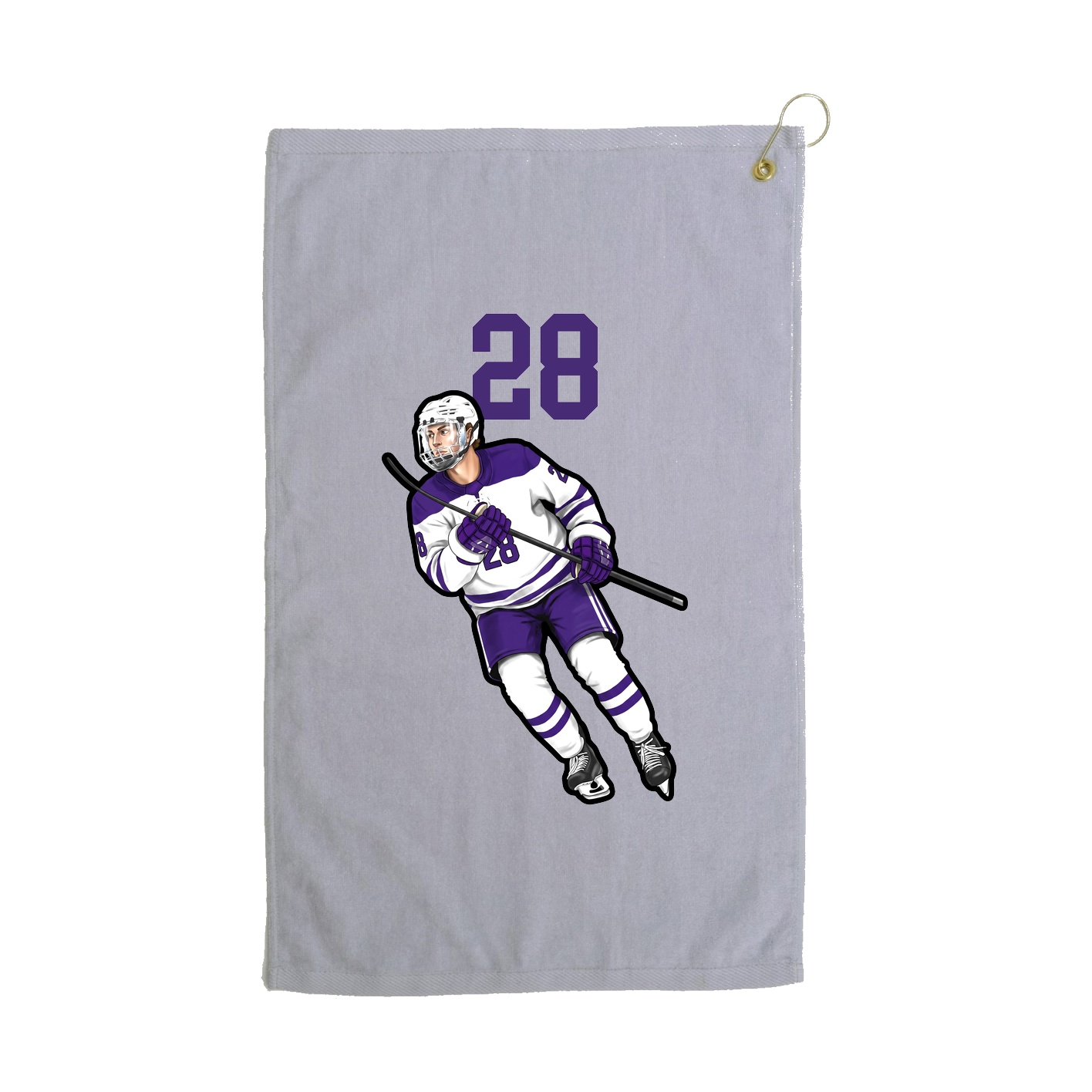 Golf Towel — Number Top in Grey