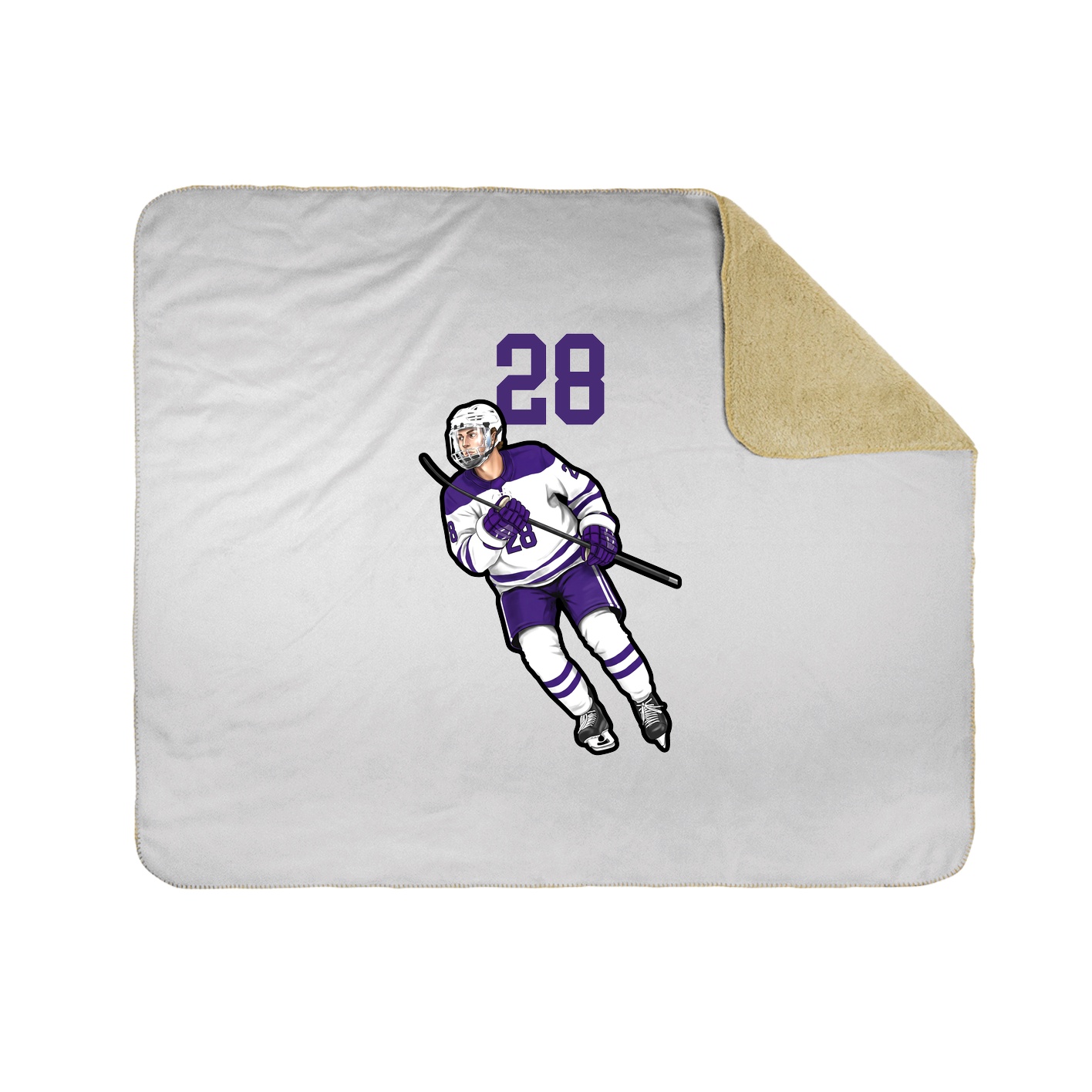 Throw Blanket — Number Top in White