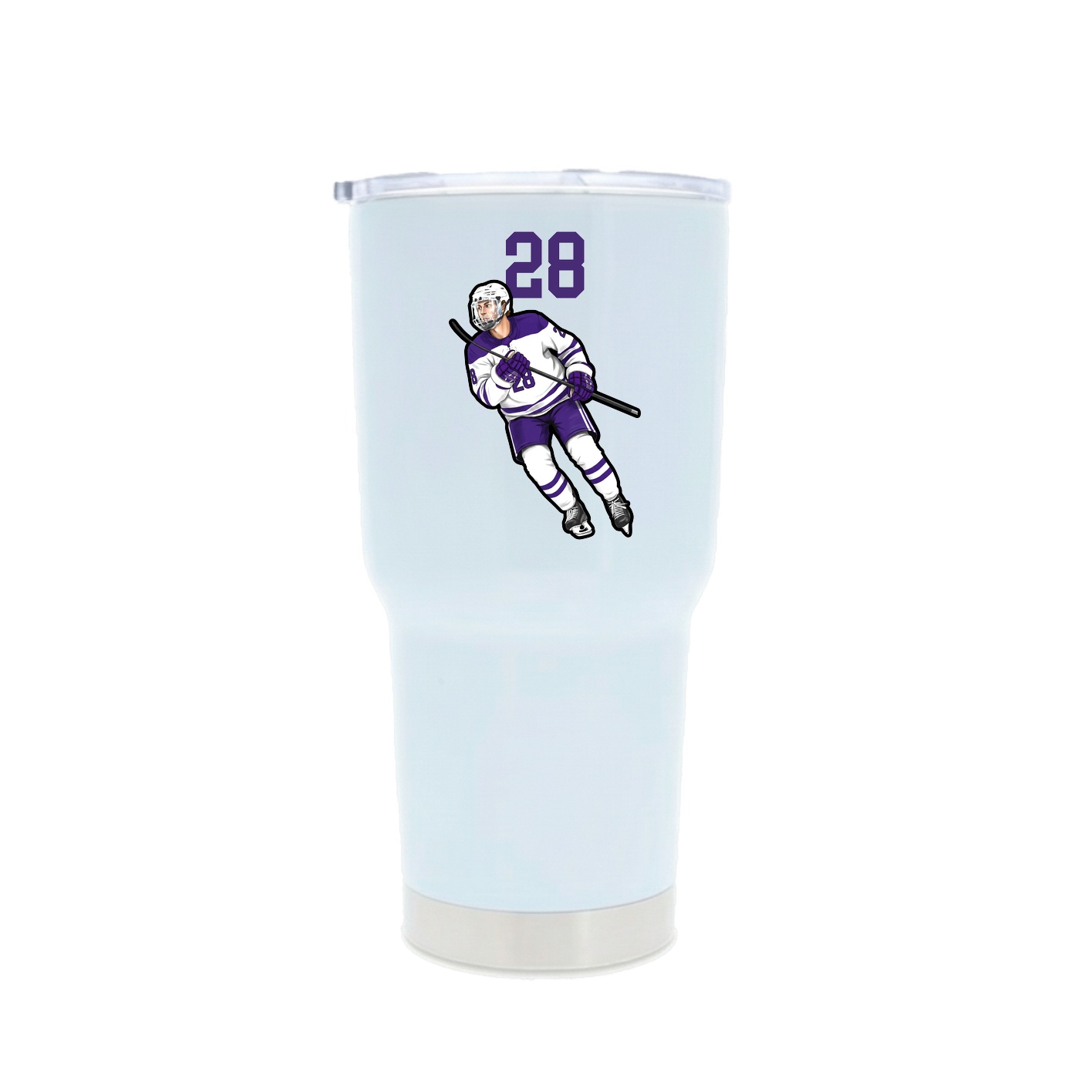 30oz Stainless Steel Tumbler — Number Top in White