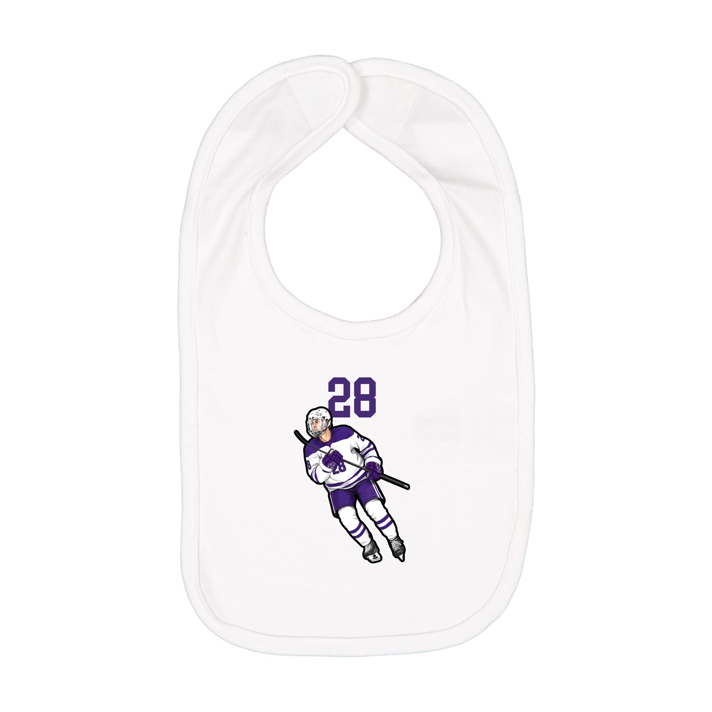 Infant Bib — Number Top in White