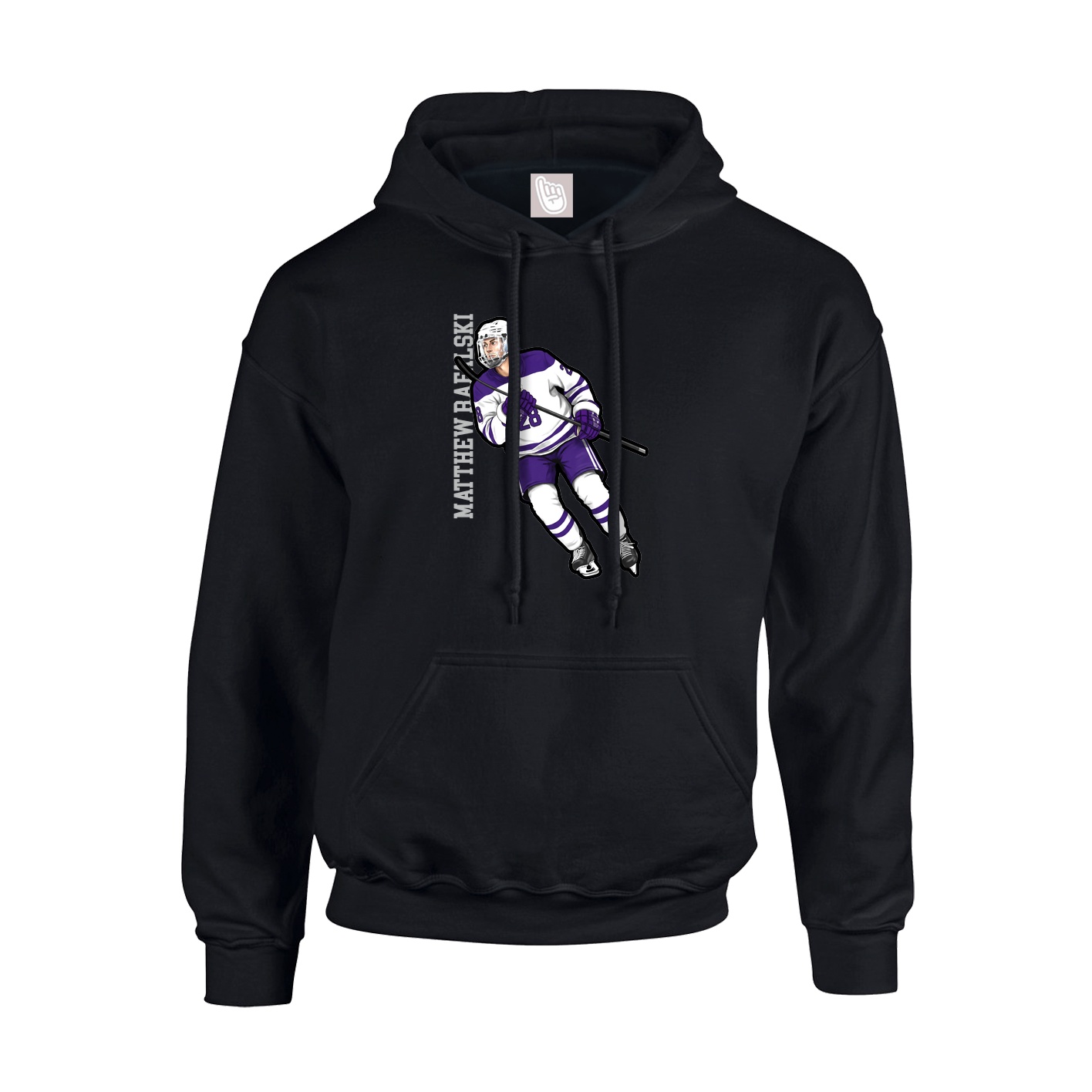 Hoodie — Name Vertical in Black