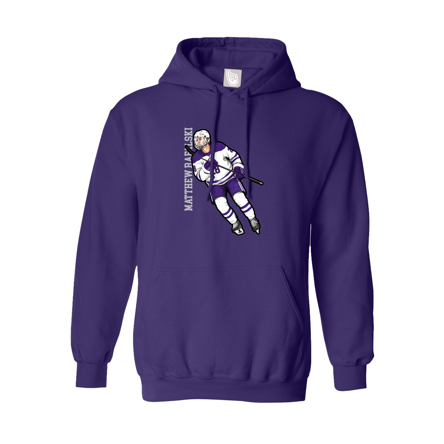 Youth Hoodie — Name Vertical in Purple