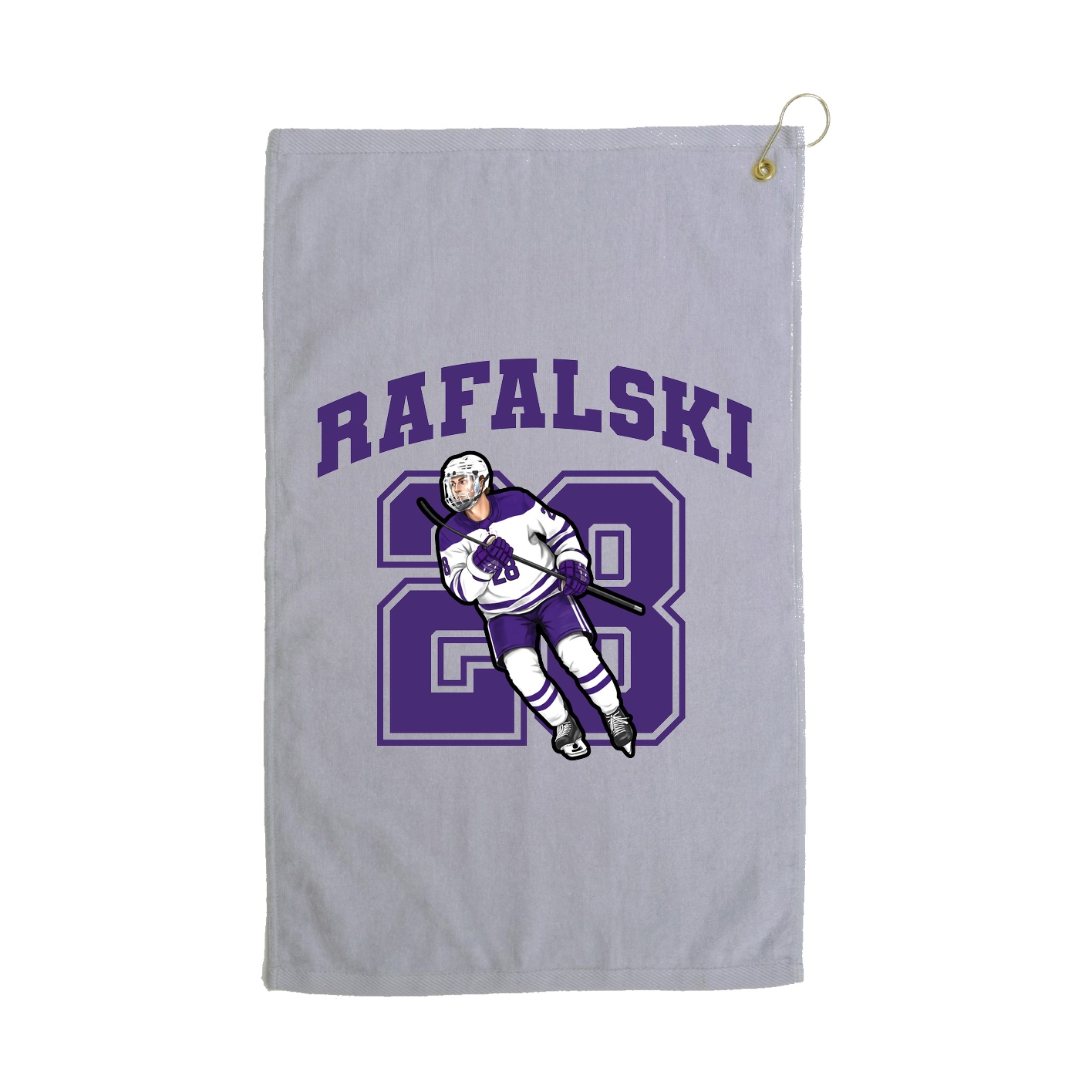 Golf Towel — Number in Grey
