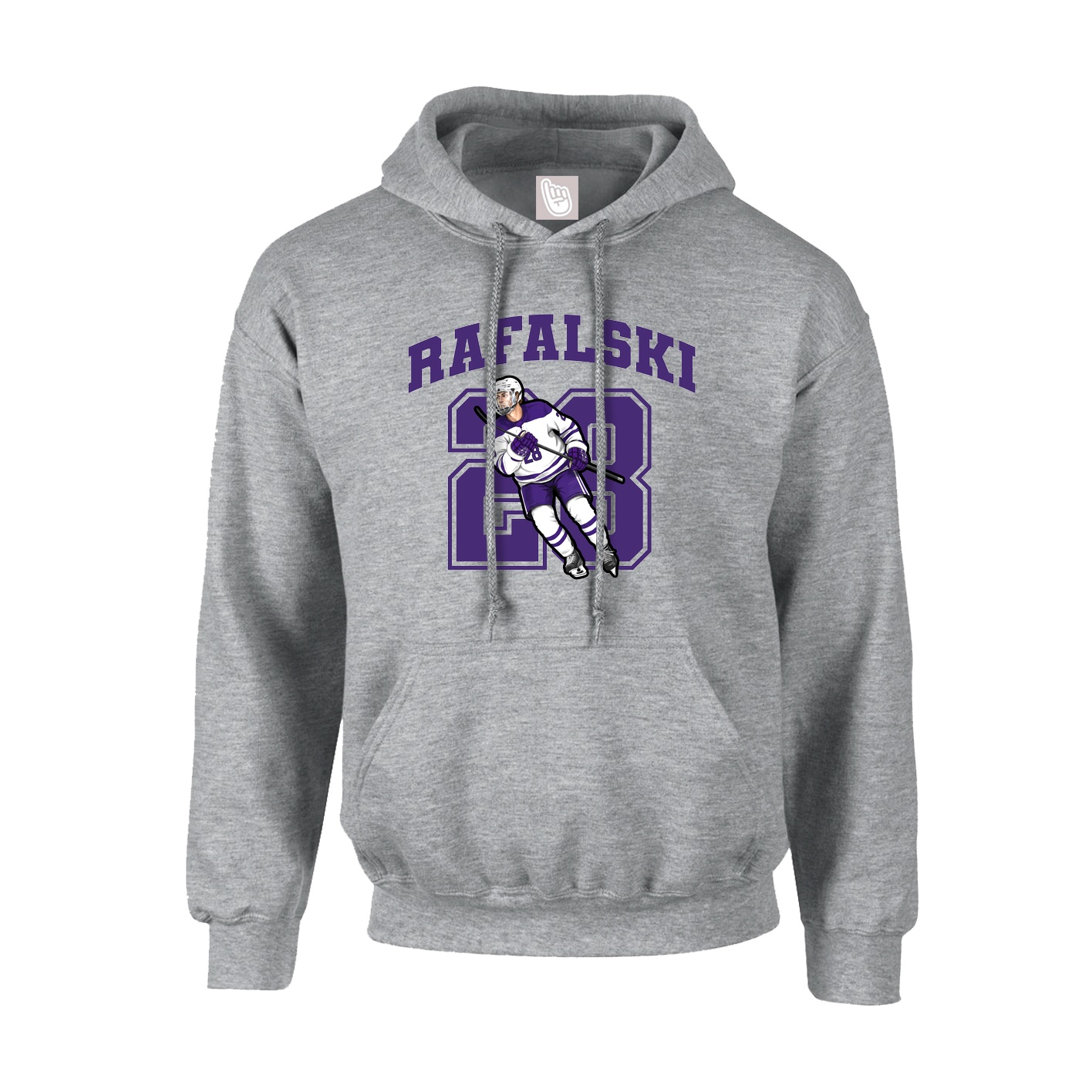 Hoodie — Number in Grey