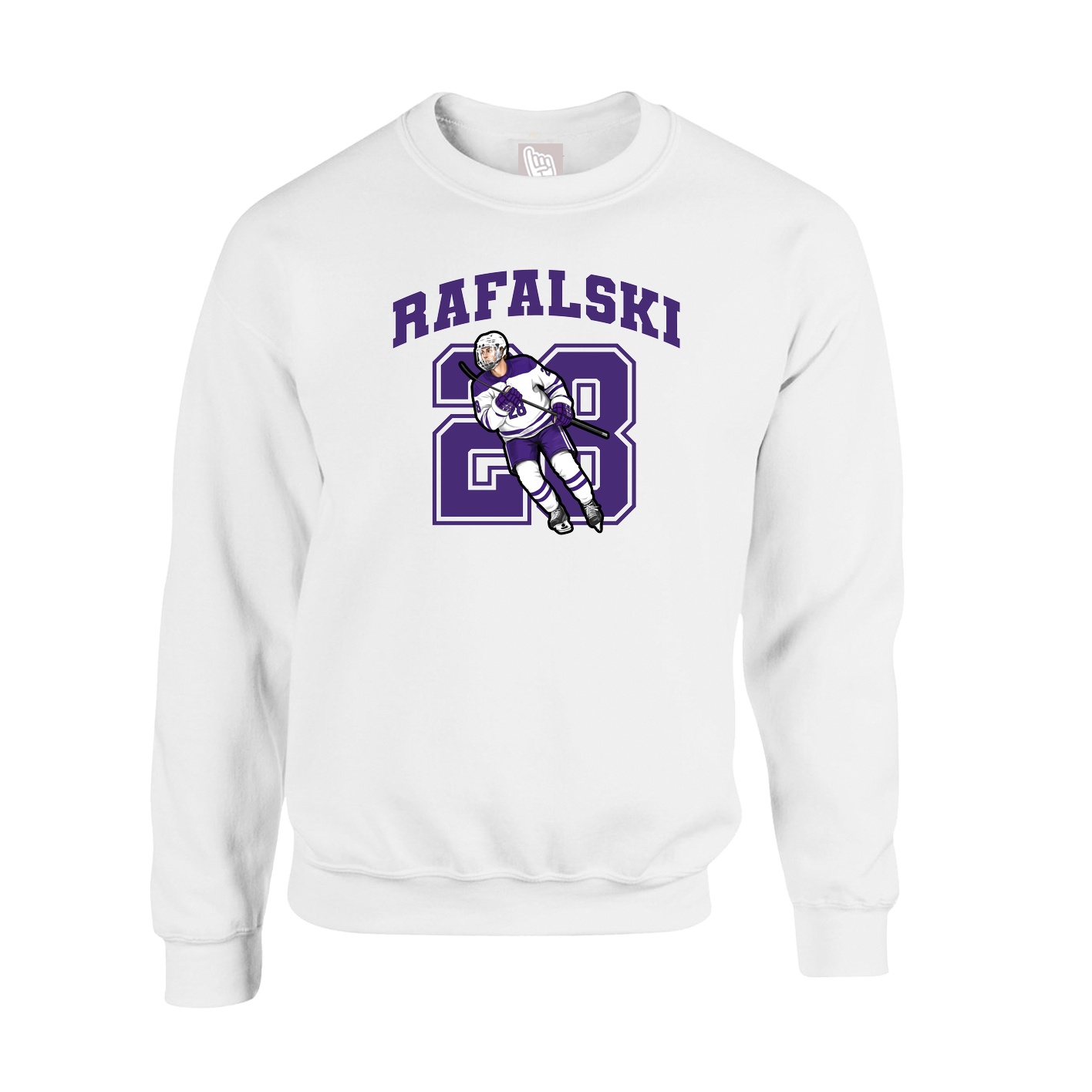 Fleece Crew — Number in White