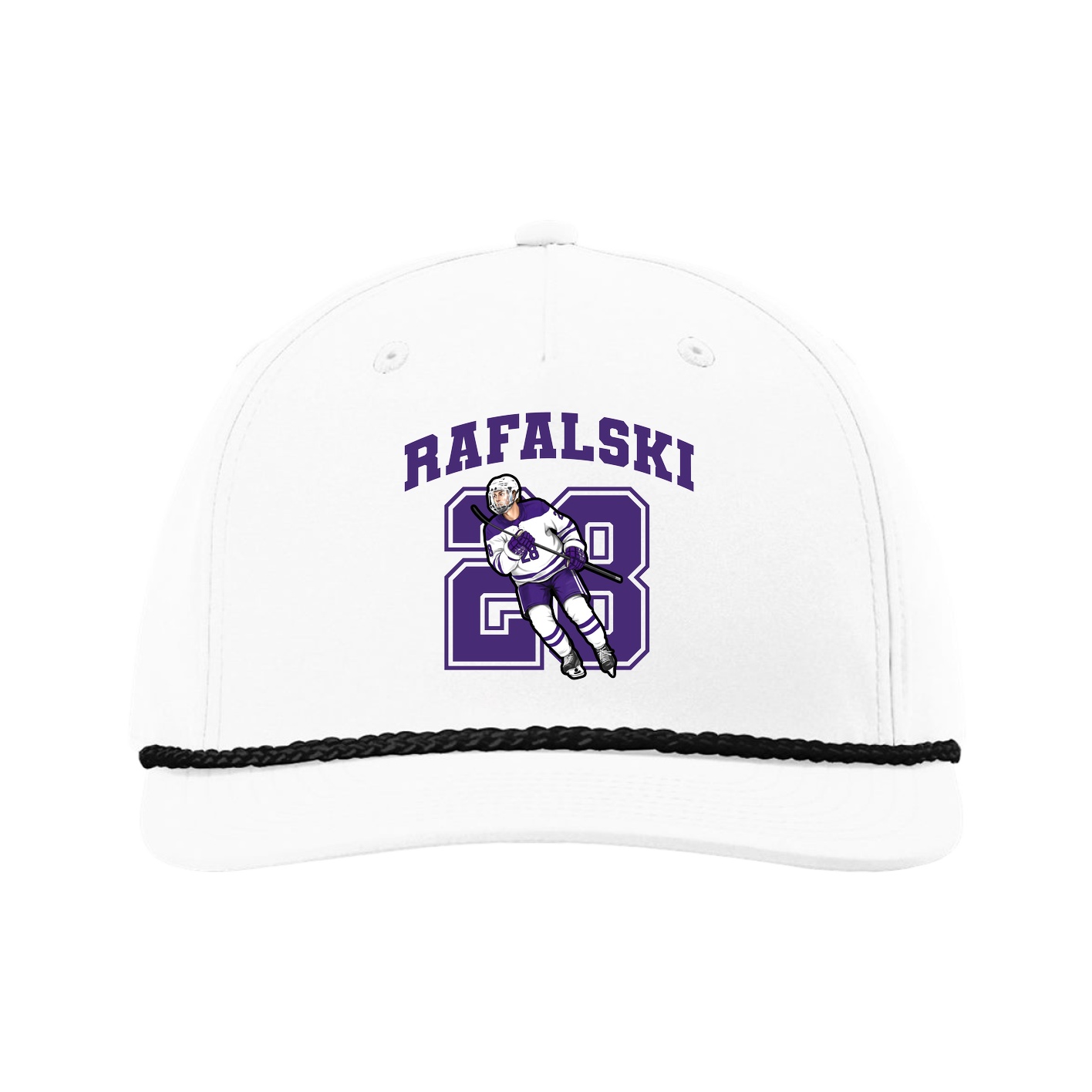 Five-Panel Classic Rope Cap — Number in White