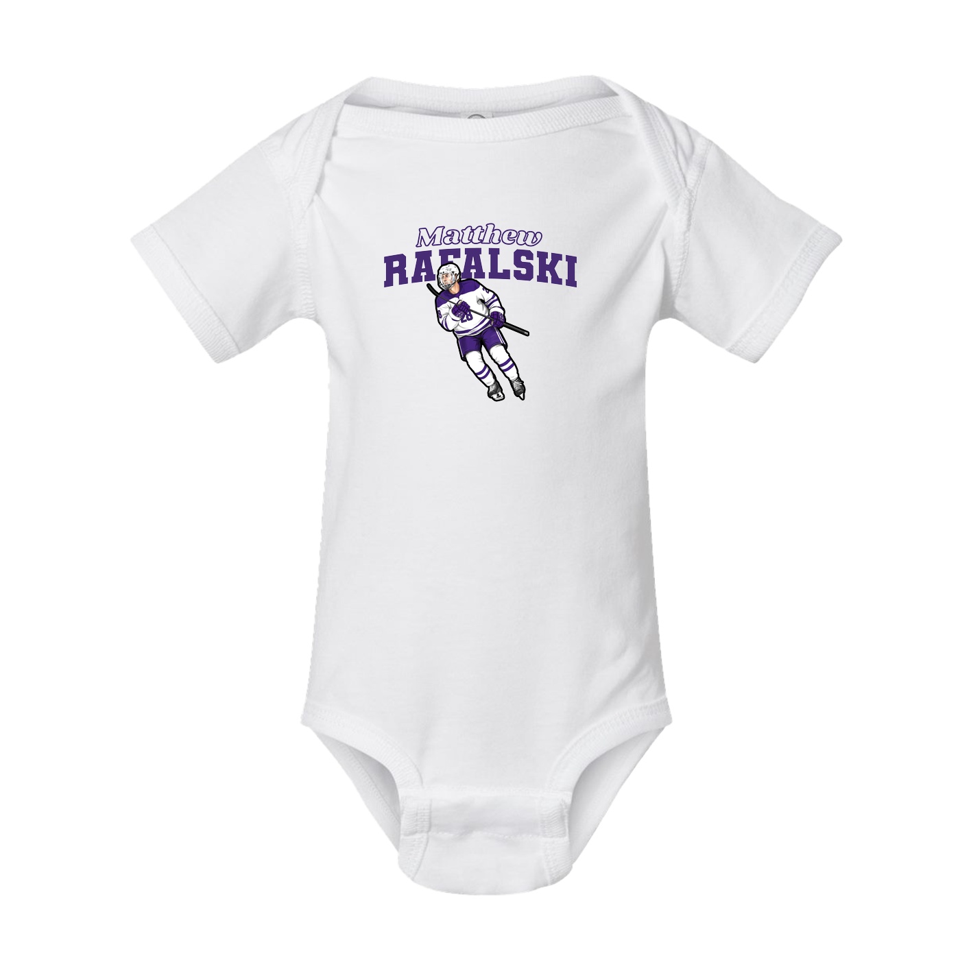 Baby Onesie — Name Arch in White