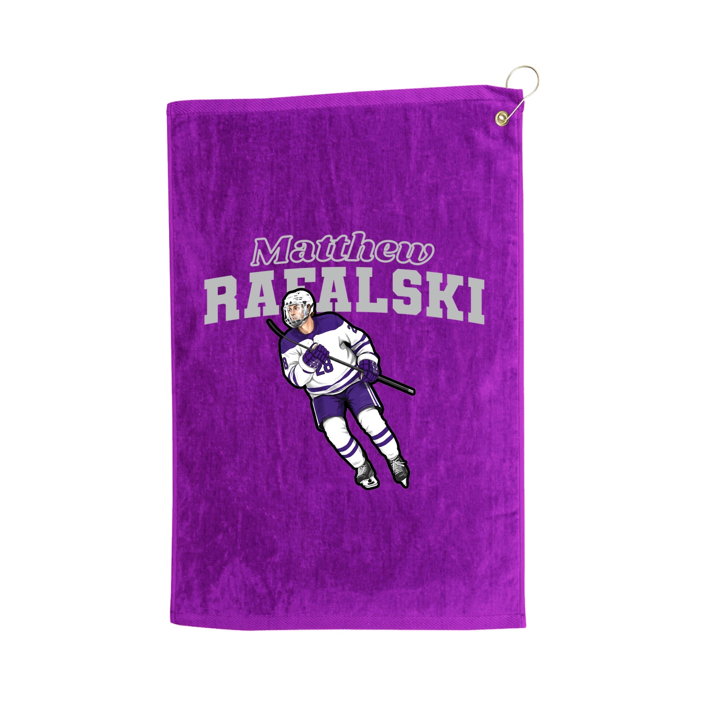 Golf Towel — Name Arch in Purple