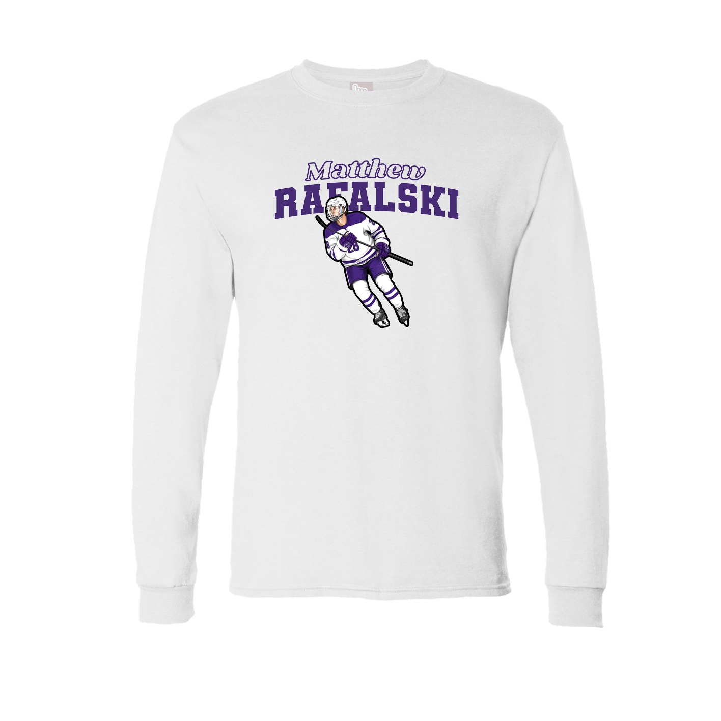 Long Sleeve Tee — Name Arch in White