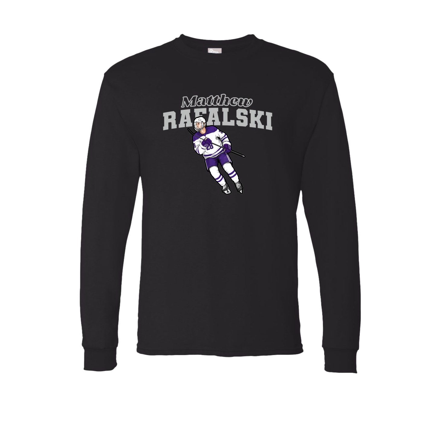 Long Sleeve Tee — Name Arch in Black