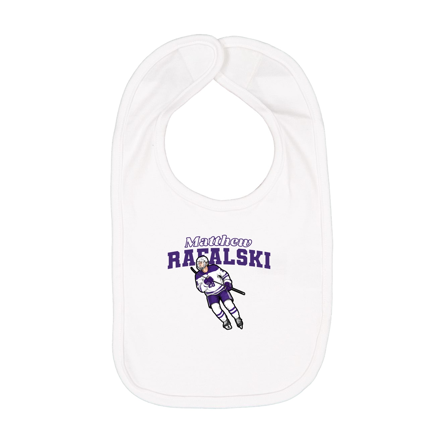 Infant Bib — Name Arch in White