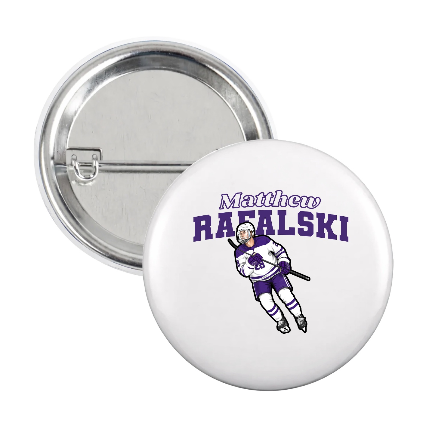 Game Day Button — Name Arch in White