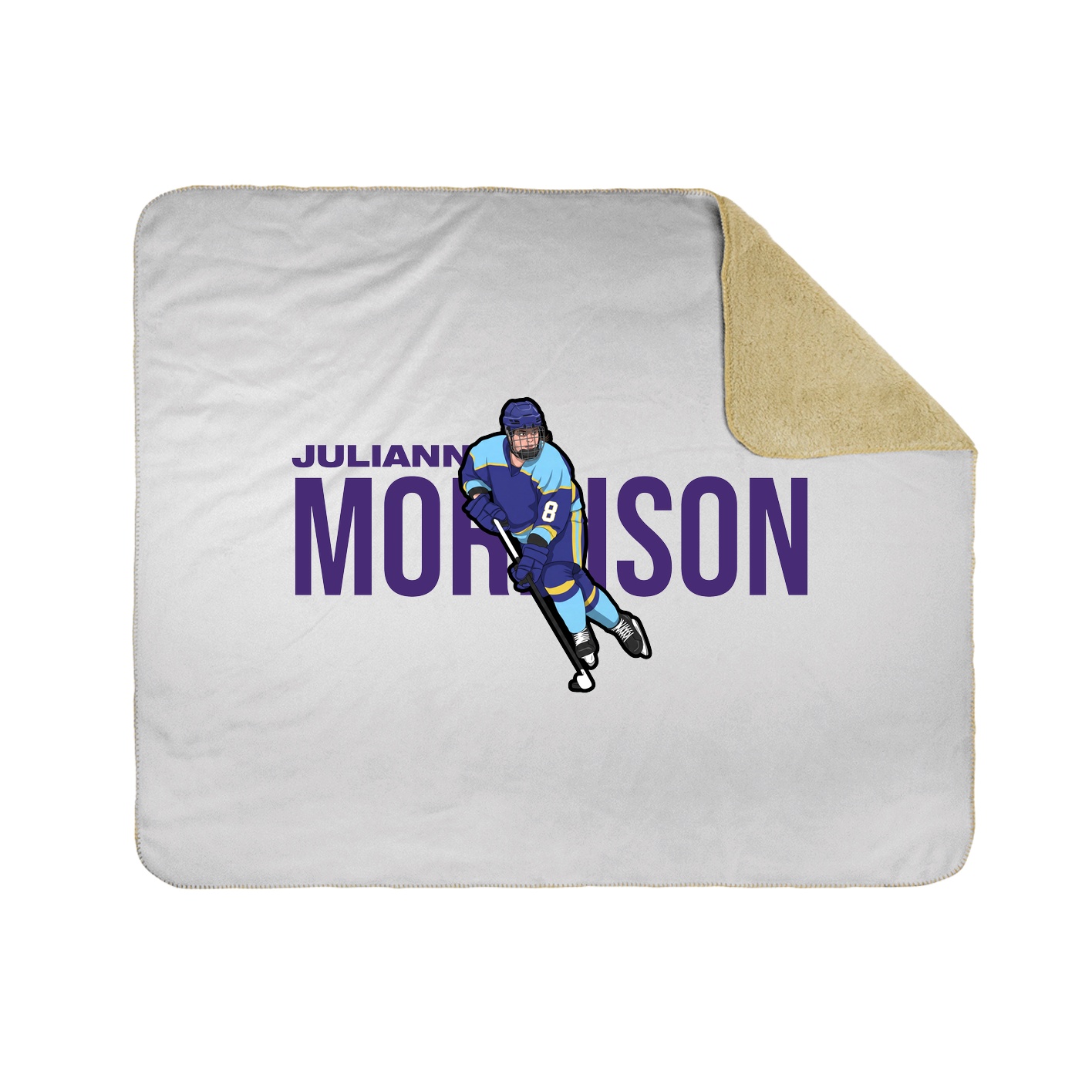 Throw Blanket — Player Name in White