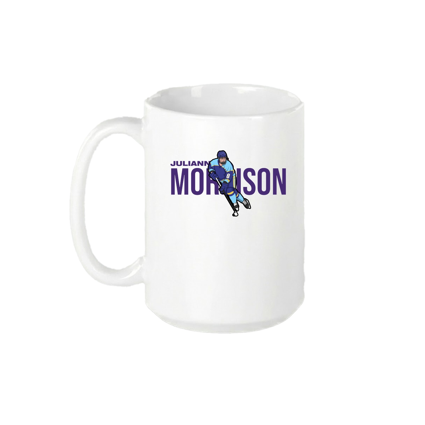 15oz Coffee Mug — Player Name in White