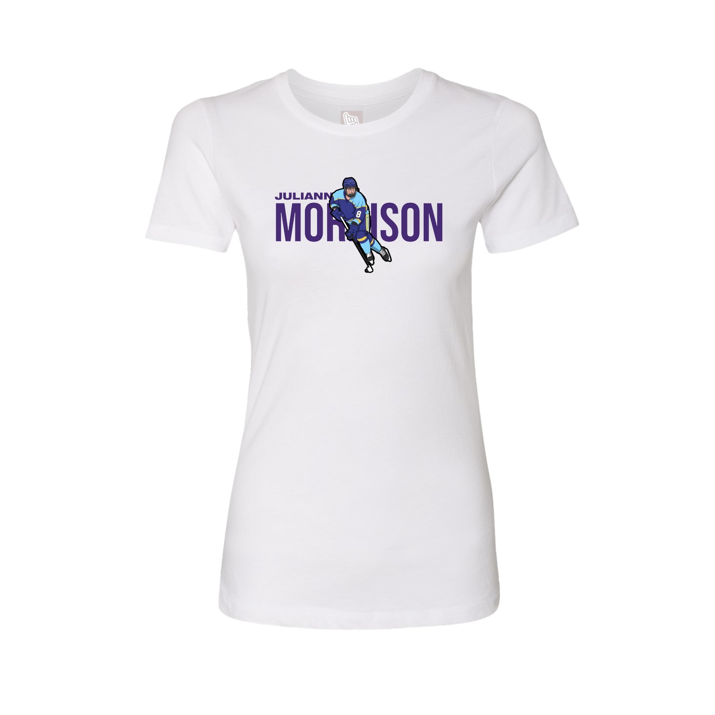Fitted Women's Tee — Player Name in White