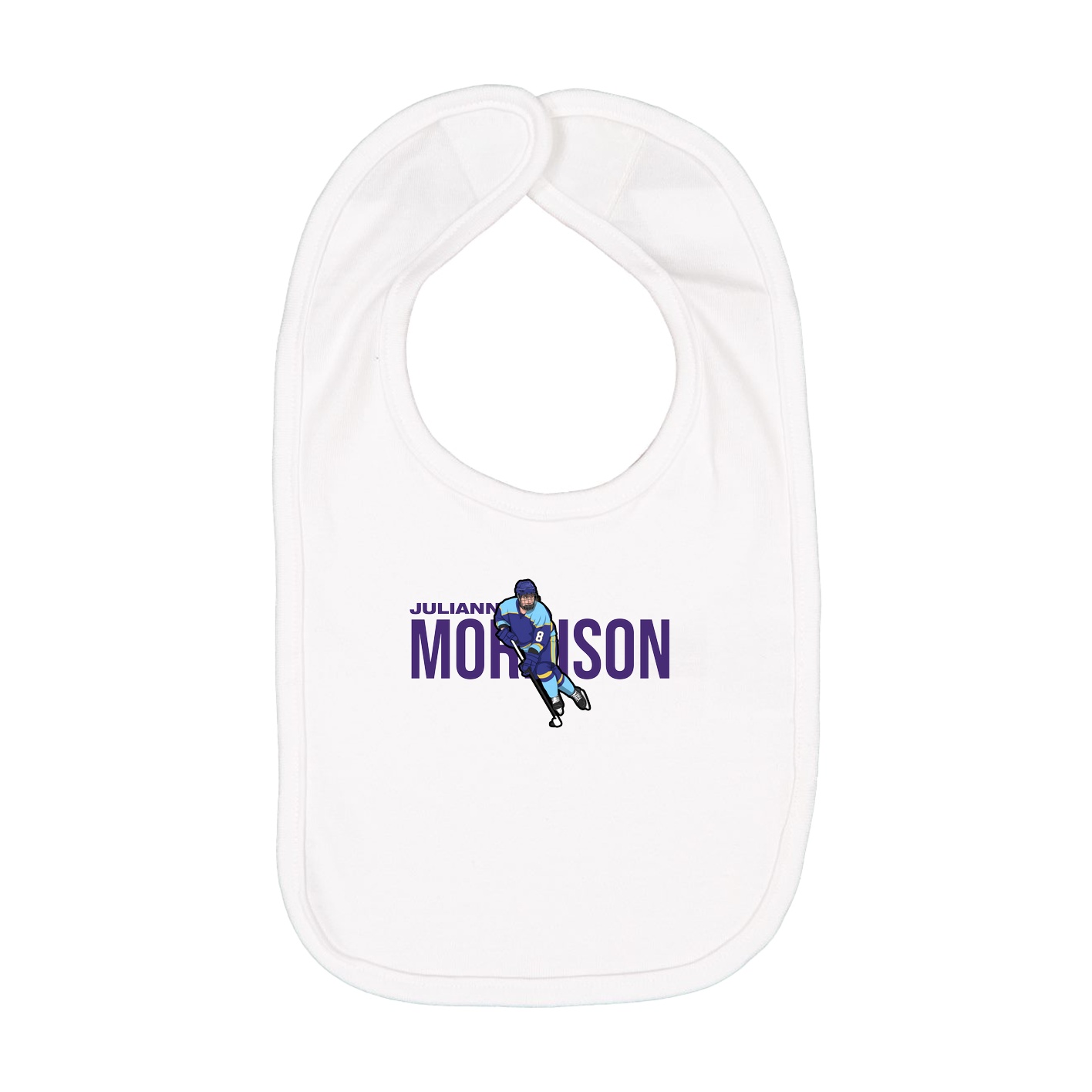 Infant Bib — Player Name in White