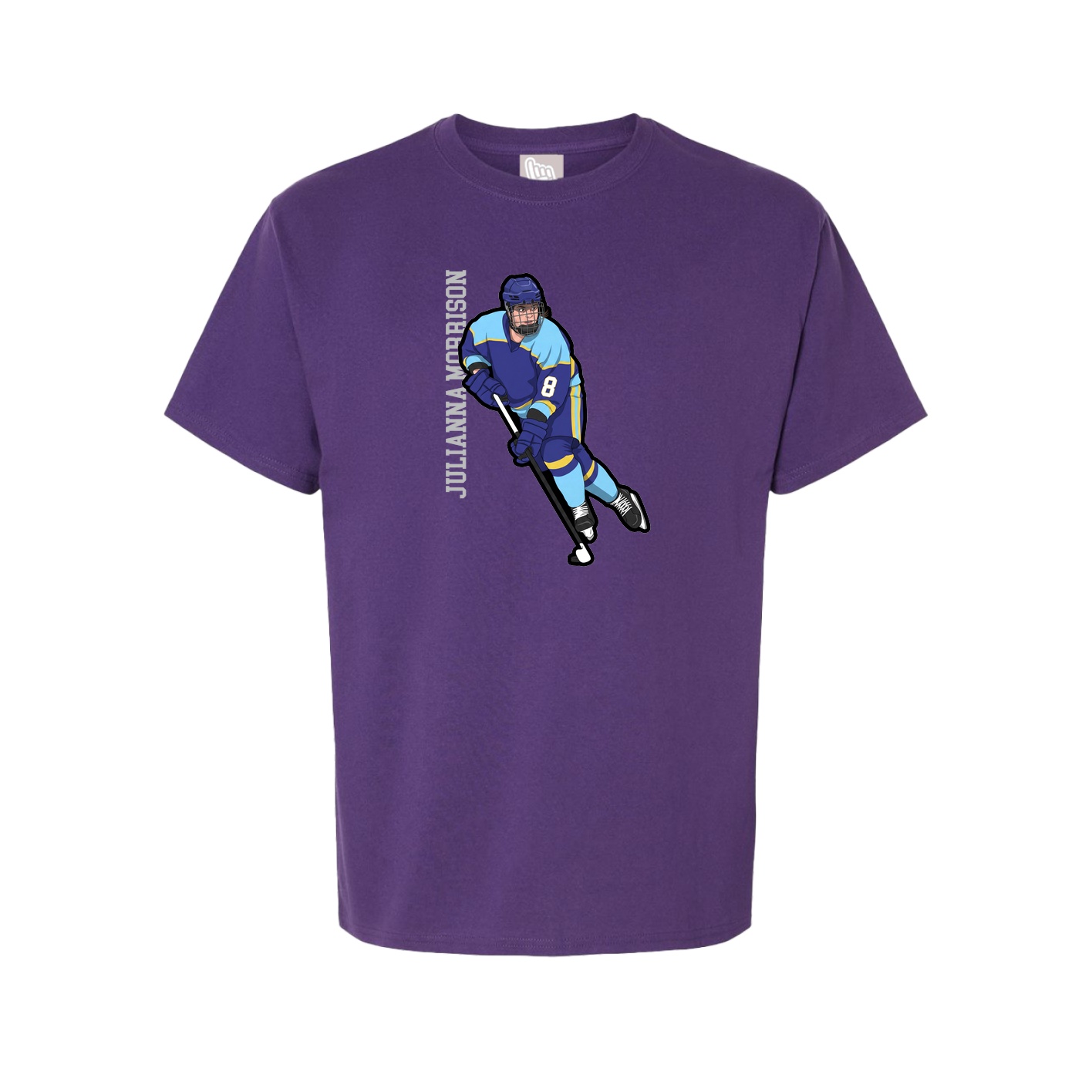 Youth Tee — Name Vertical in Purple