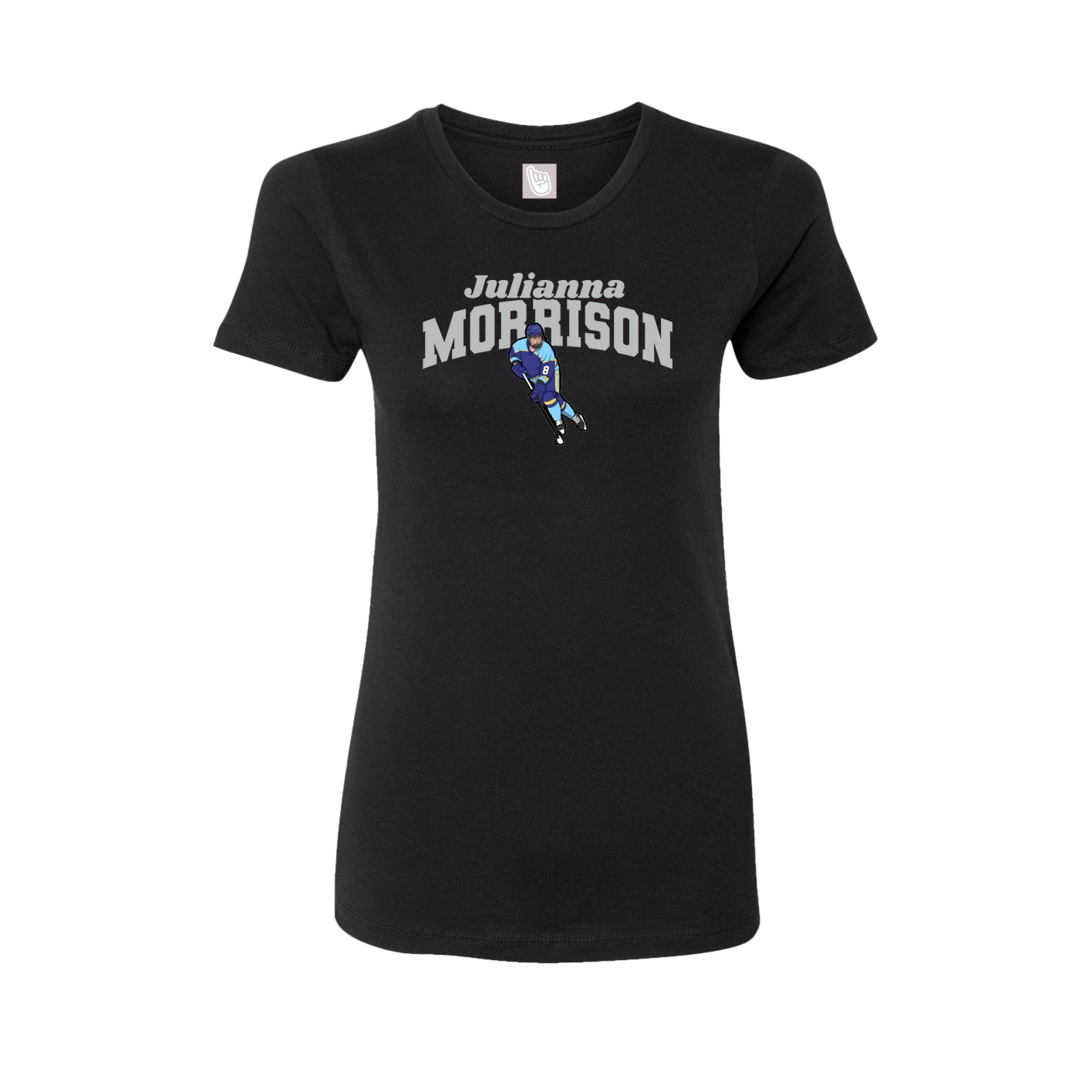 Fitted Women's Tee — Signature Arch in Black