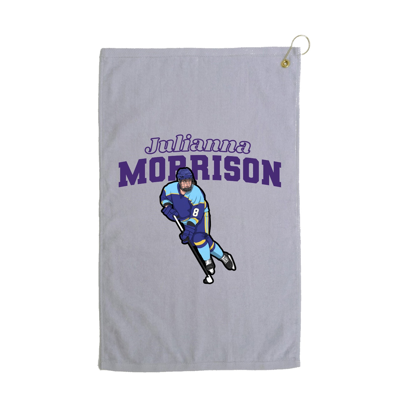 Golf Towel — Name Arch in Grey