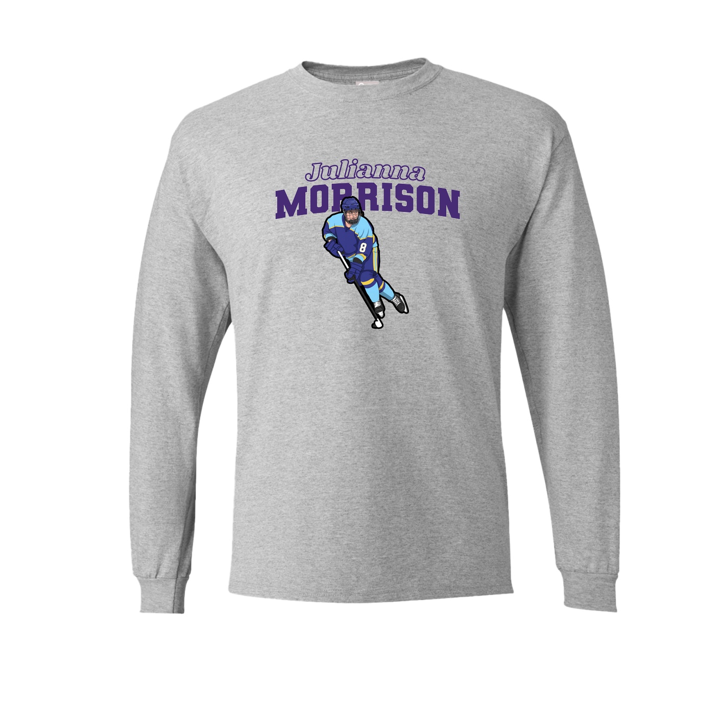 Long Sleeve Tee — Name Arch in Grey
