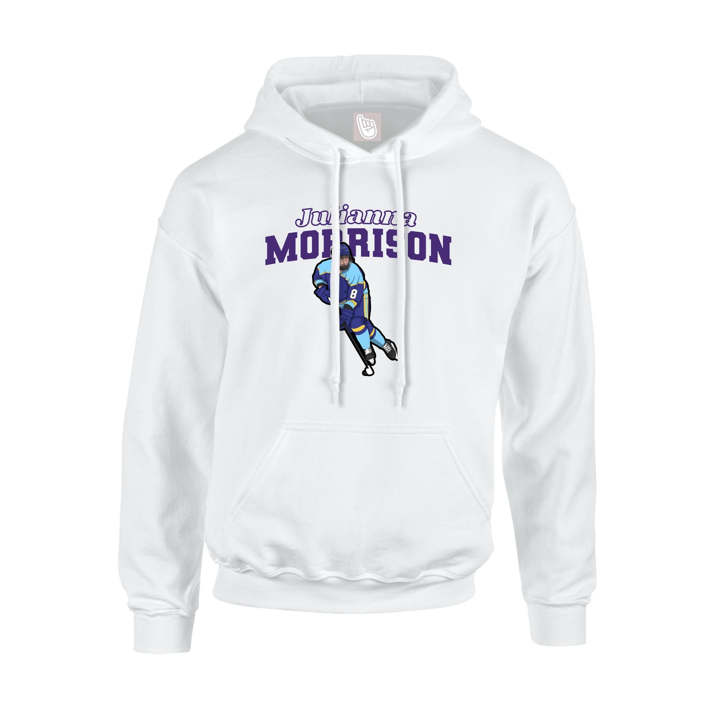Hoodie — Name Arch in White