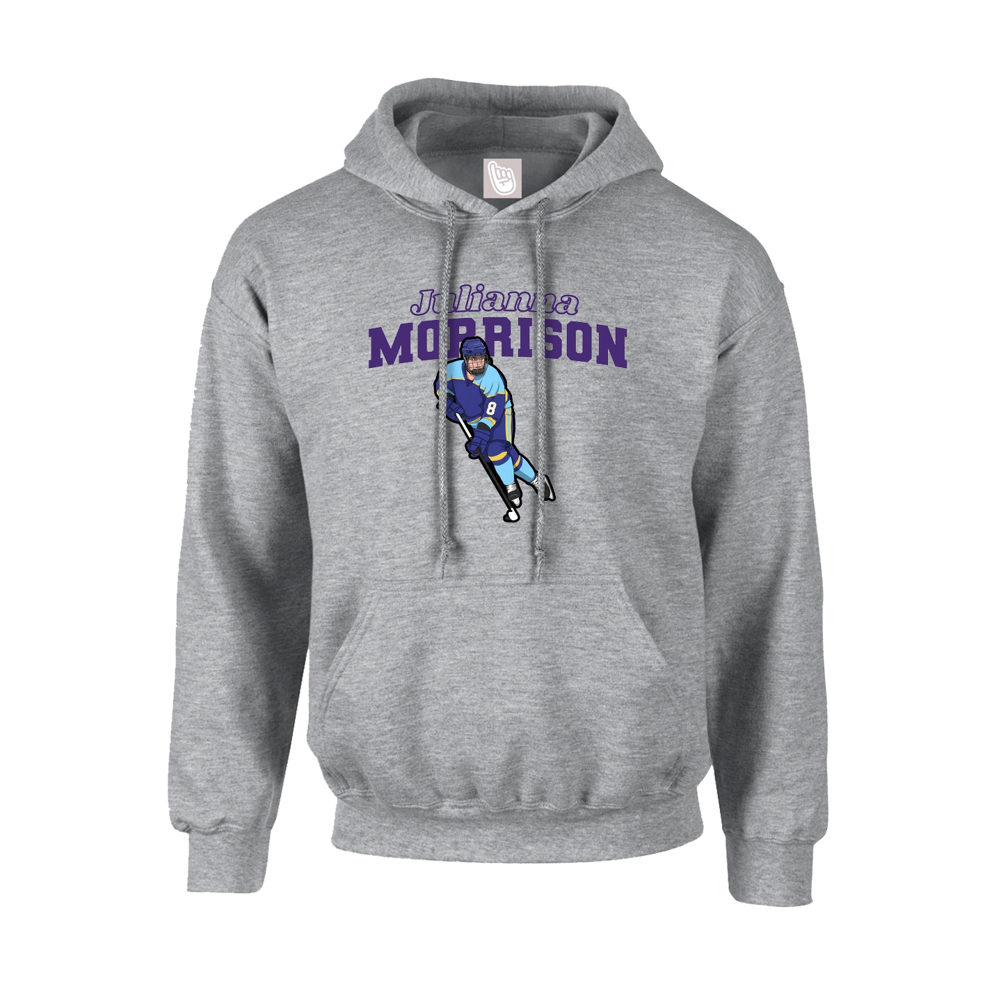 Youth Hoodie — Name Arch in Grey
